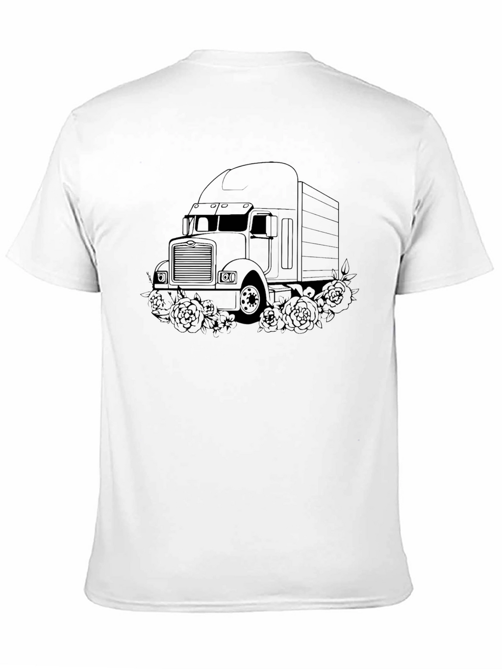 Truck and Roses Graphic Tee - Black