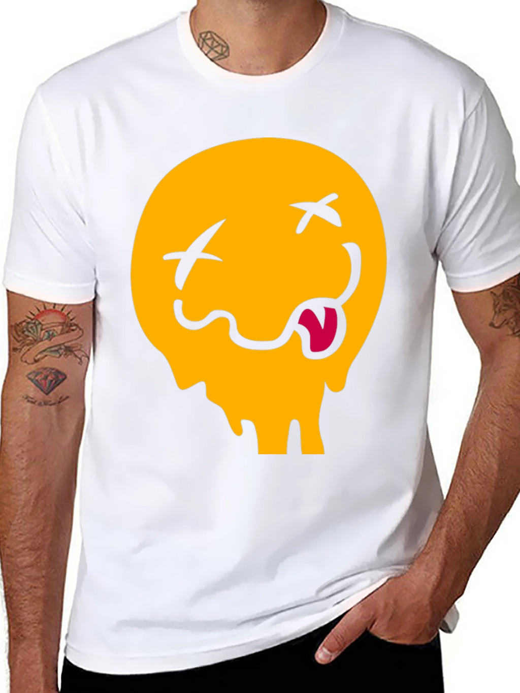 Meltdown Emoji Graphic Tee - Casual Black T-Shirt