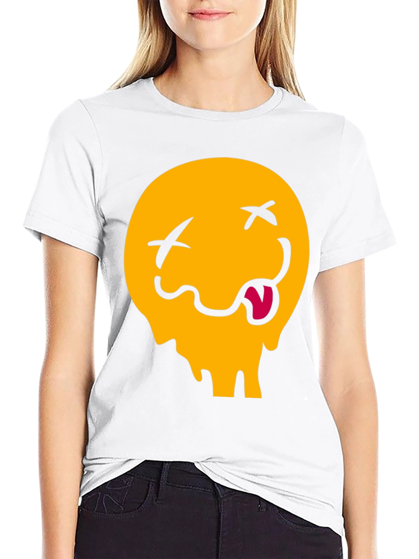 Meltdown Emoji Graphic Tee - Casual Black T-Shirt