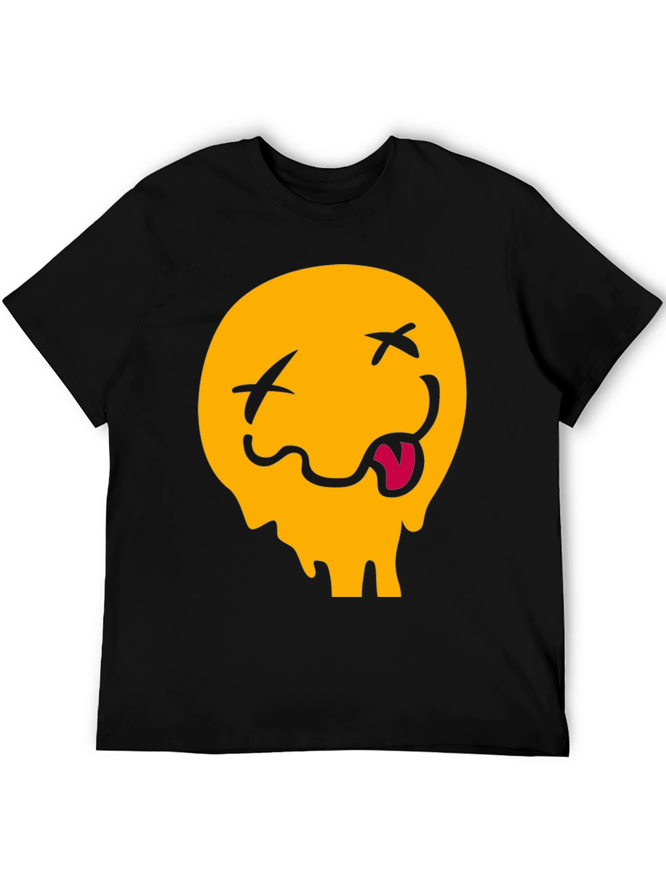 Meltdown Emoji Graphic Tee - Casual Black T-Shirt
