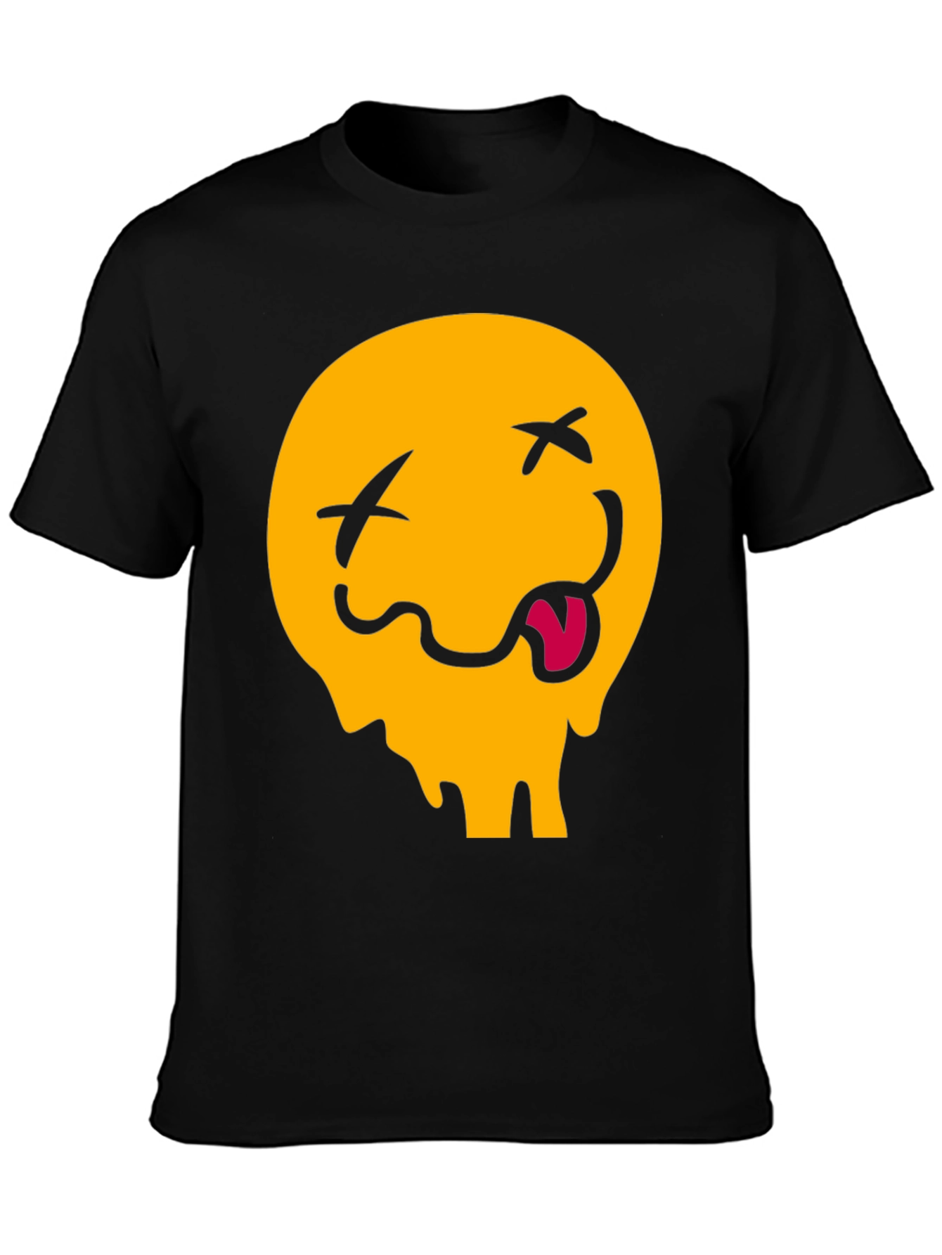 Meltdown Emoji Graphic Tee - Casual Black T-Shirt