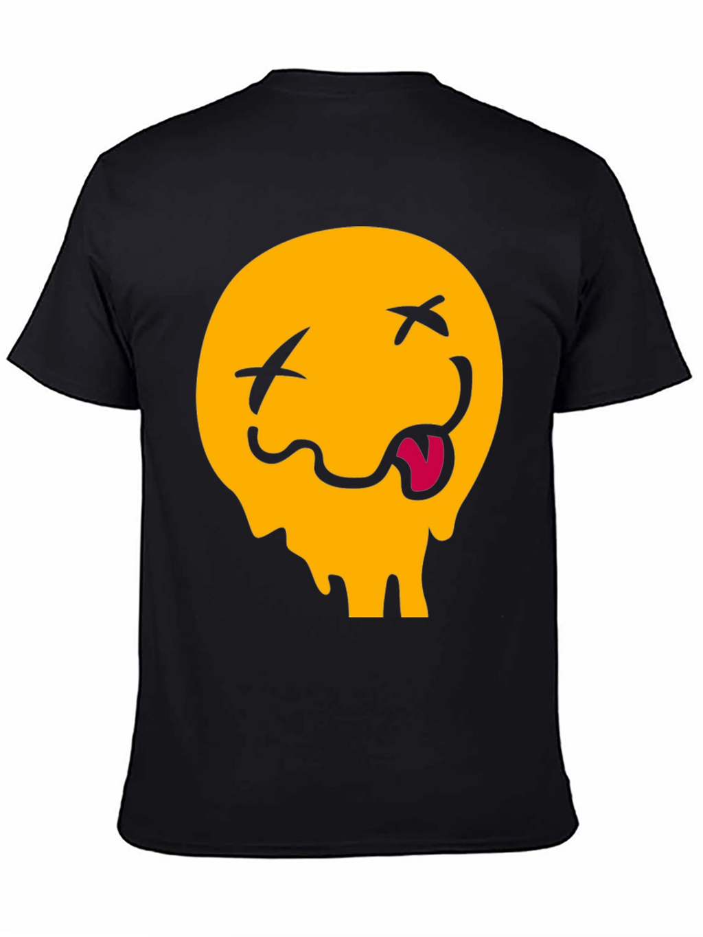 Meltdown Emoji Graphic Tee - Casual Black T-Shirt