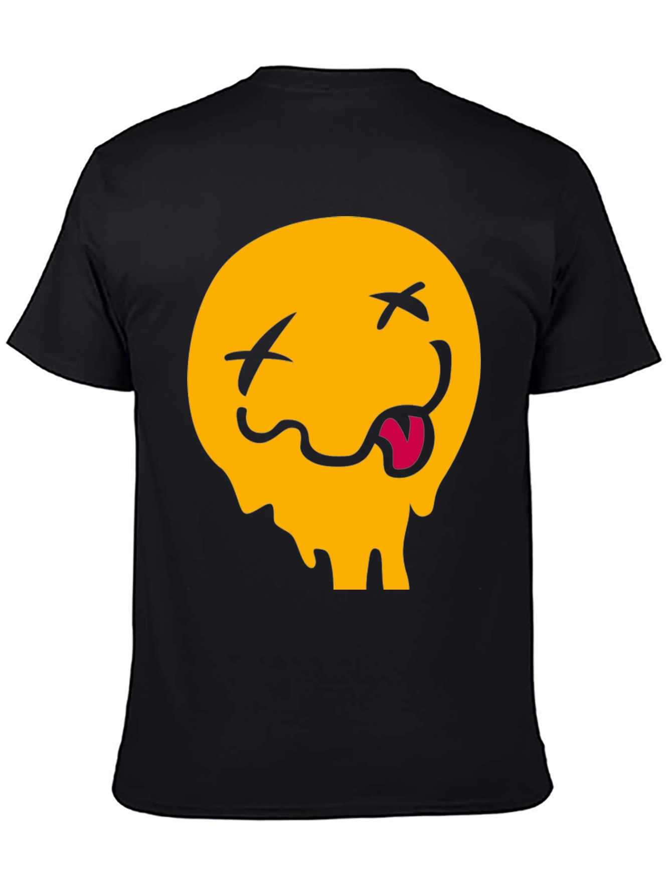 Meltdown Emoji Graphic Tee - Casual Black T-Shirt