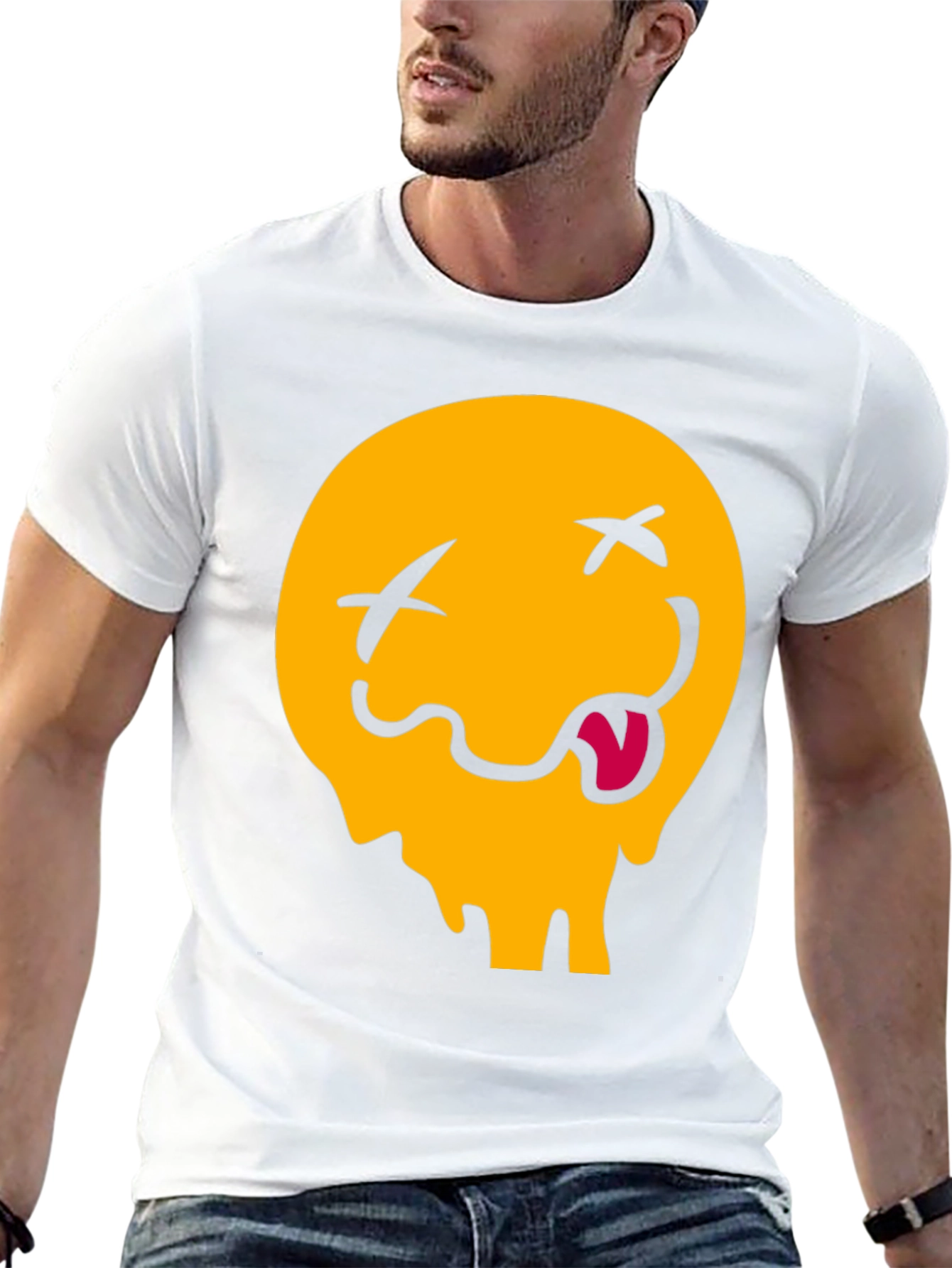 Meltdown Emoji Graphic Tee - Casual Black T-Shirt