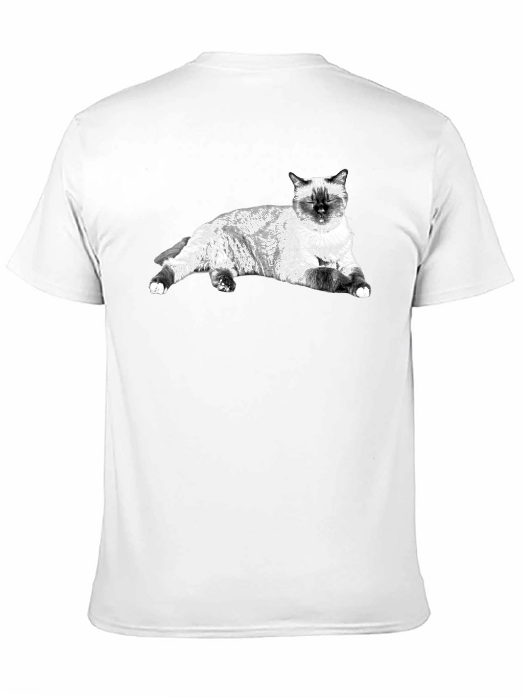 Siamese Cat Graphic Tee - Black Cotton Comfort