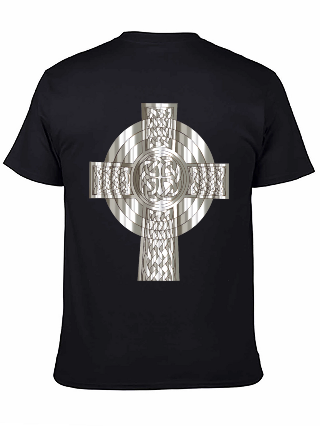 Celtic Cross Graphic Tee - Black Cotton Blend