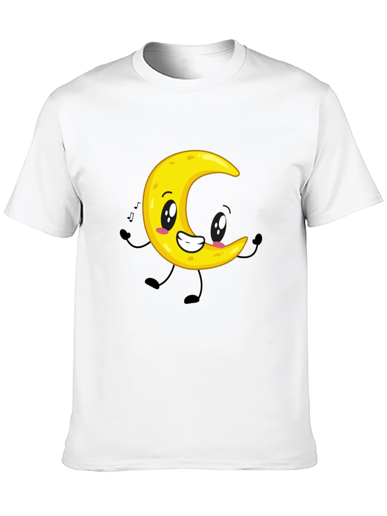 Cartoon Moon Graphic Black T-Shirt