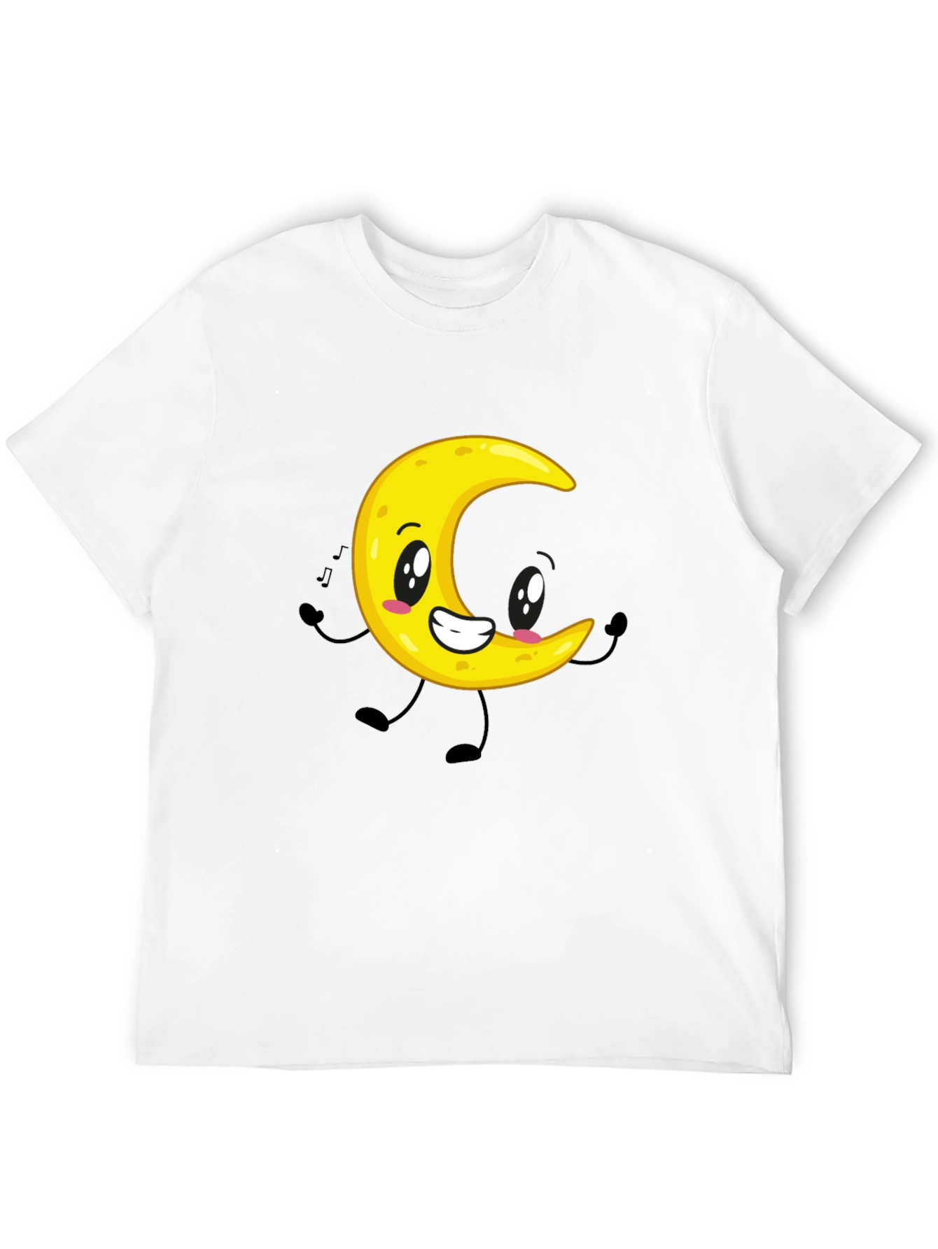 Cartoon Moon Graphic Black T-Shirt
