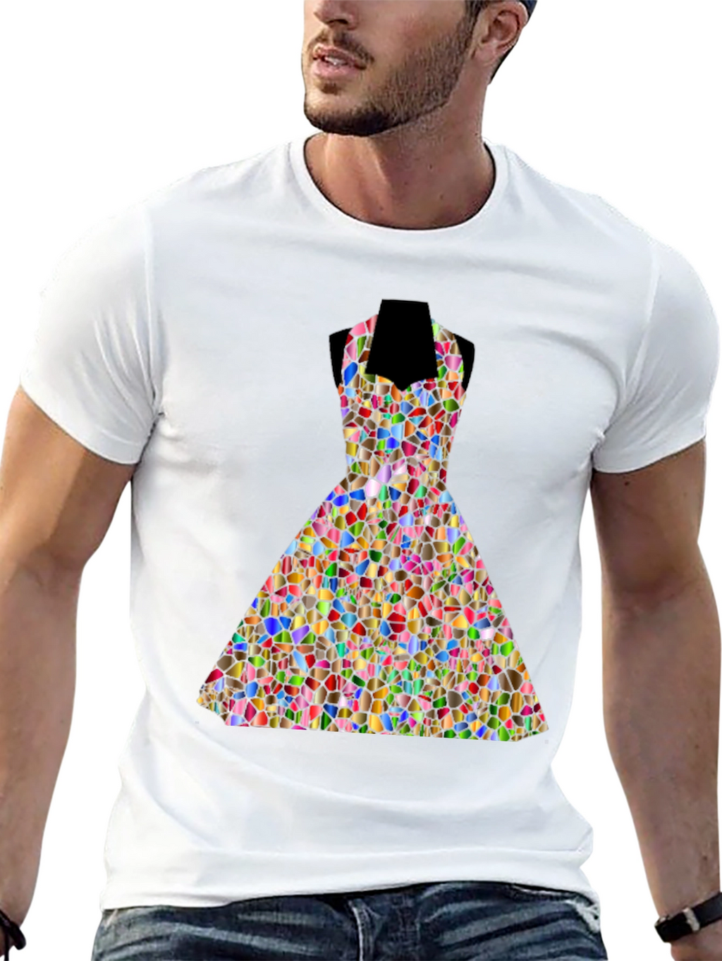 Stained Glass Dress Graphic Tee - Unique Design
