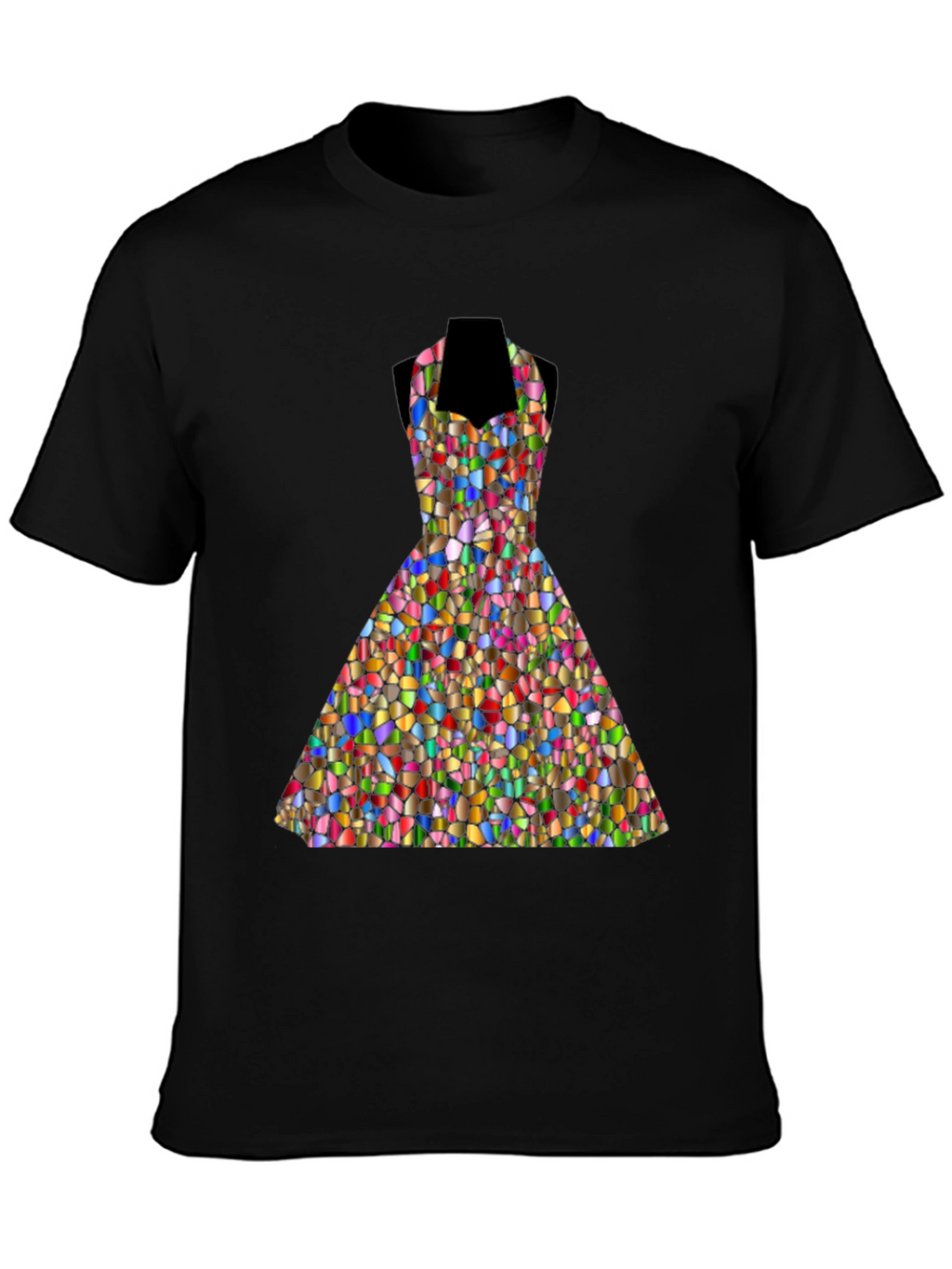 Stained Glass Dress Graphic Tee - Unique Design