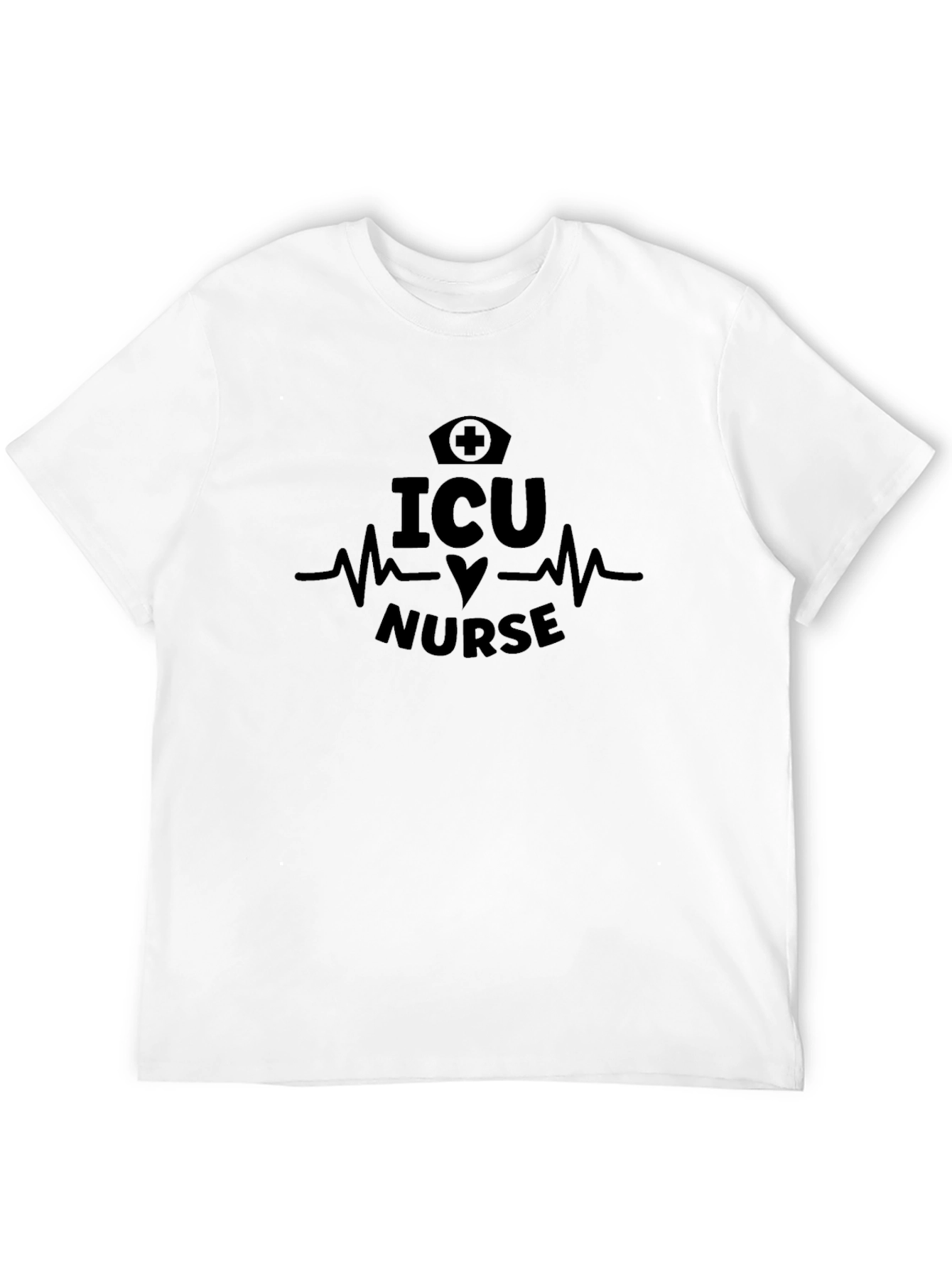 ICU Nurse Graphic Tee - Heartbeat Design