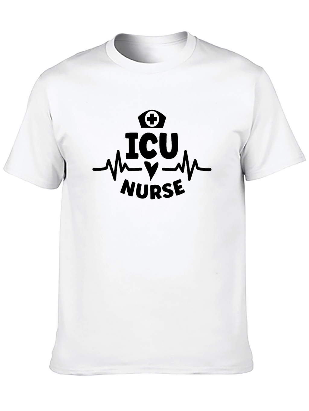 ICU Nurse Graphic Tee - Heartbeat Design