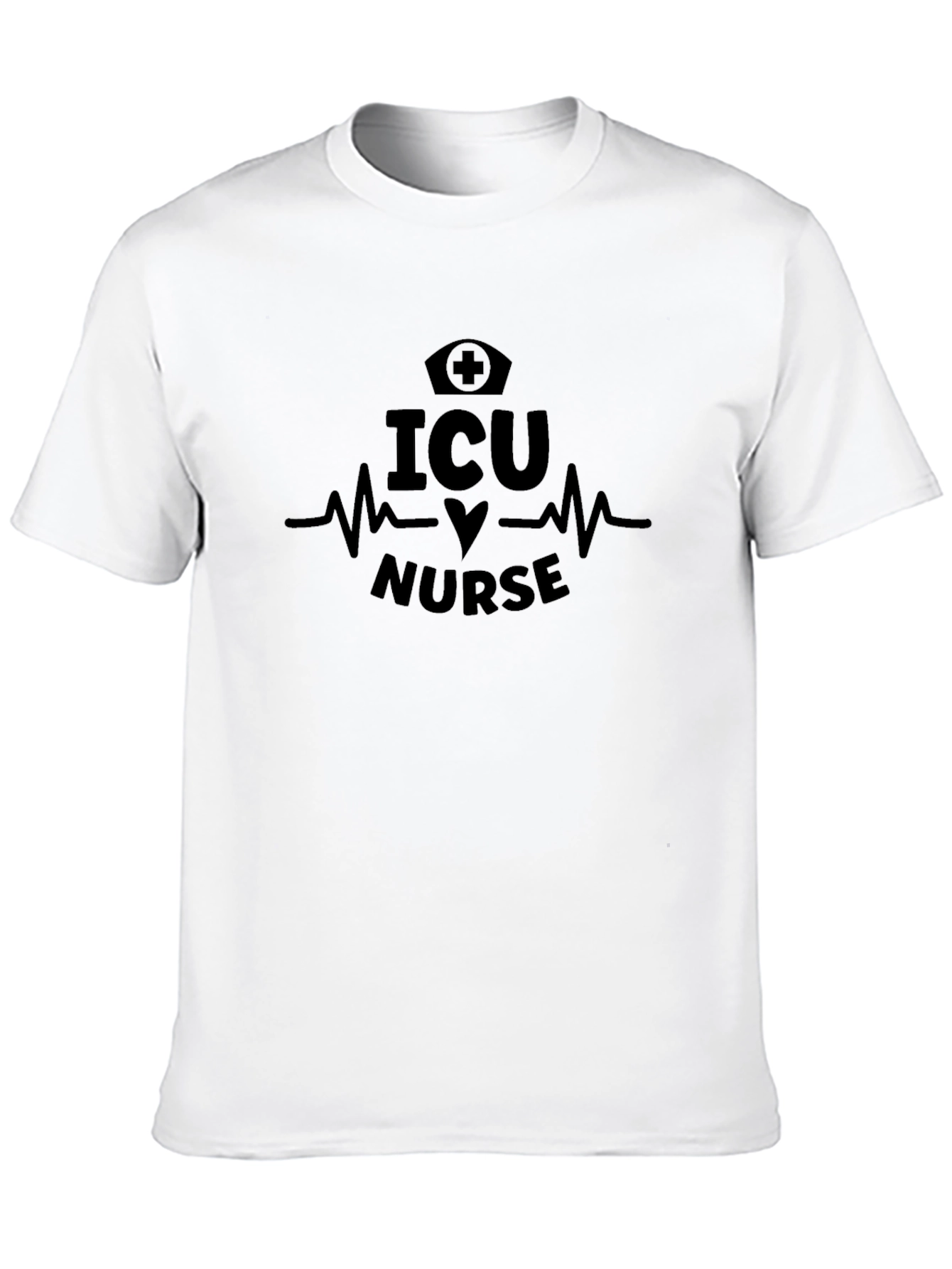 ICU Nurse Graphic Tee - Heartbeat Design