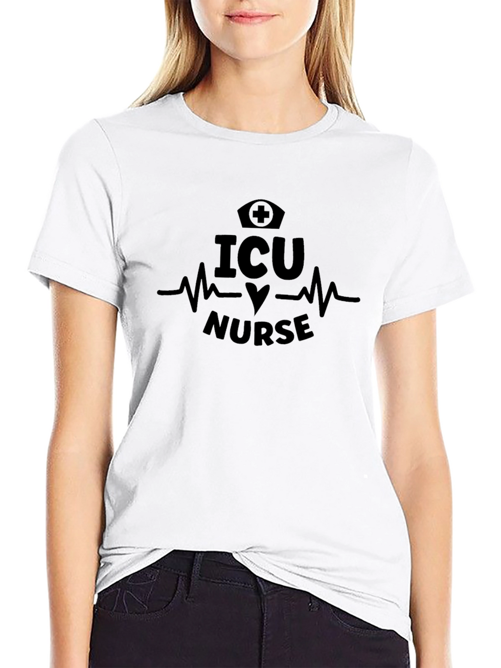 ICU Nurse Graphic Tee - Heartbeat Design