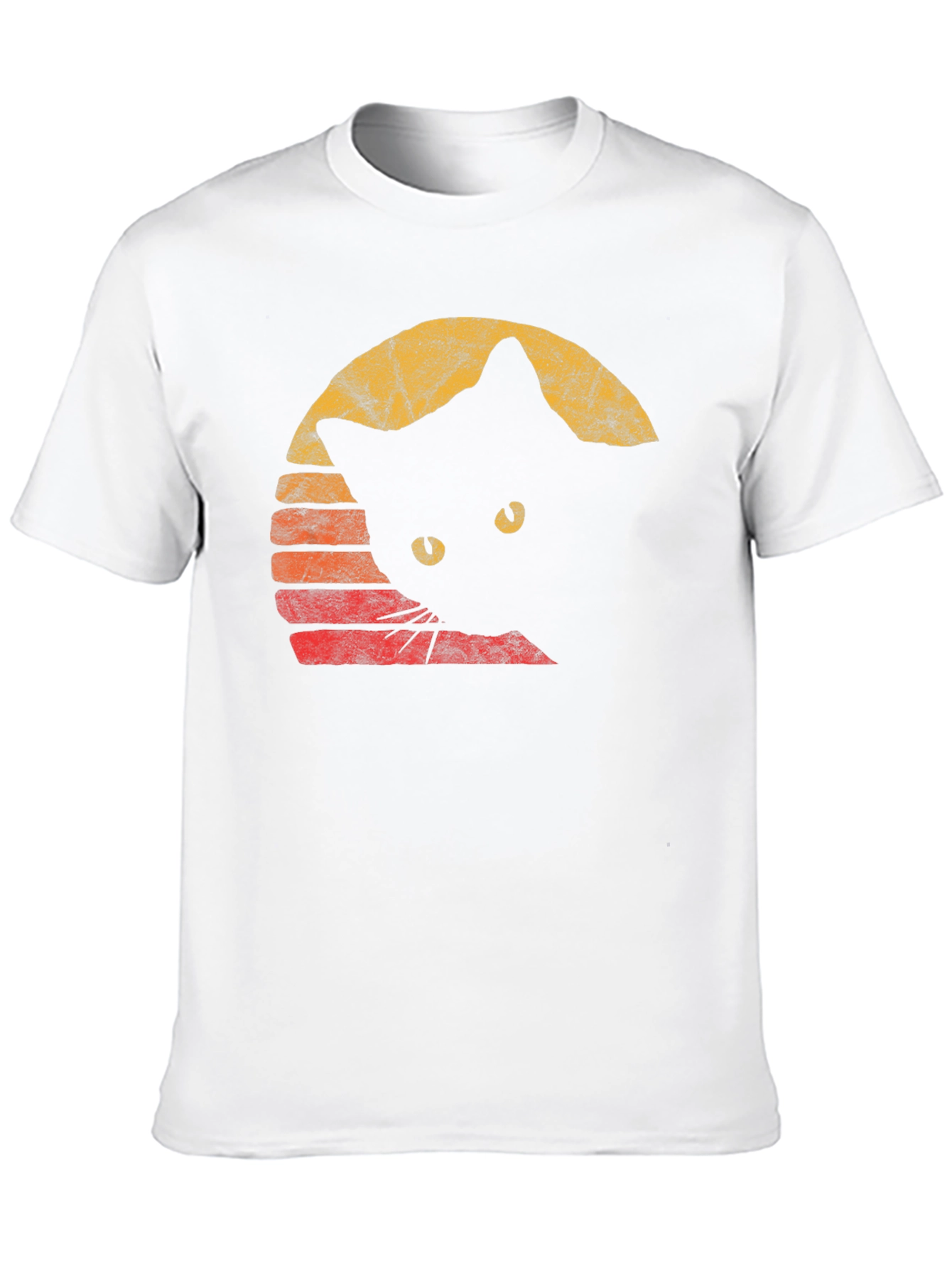 Retro Cat Graphic Tee - Black Cotton Comfort