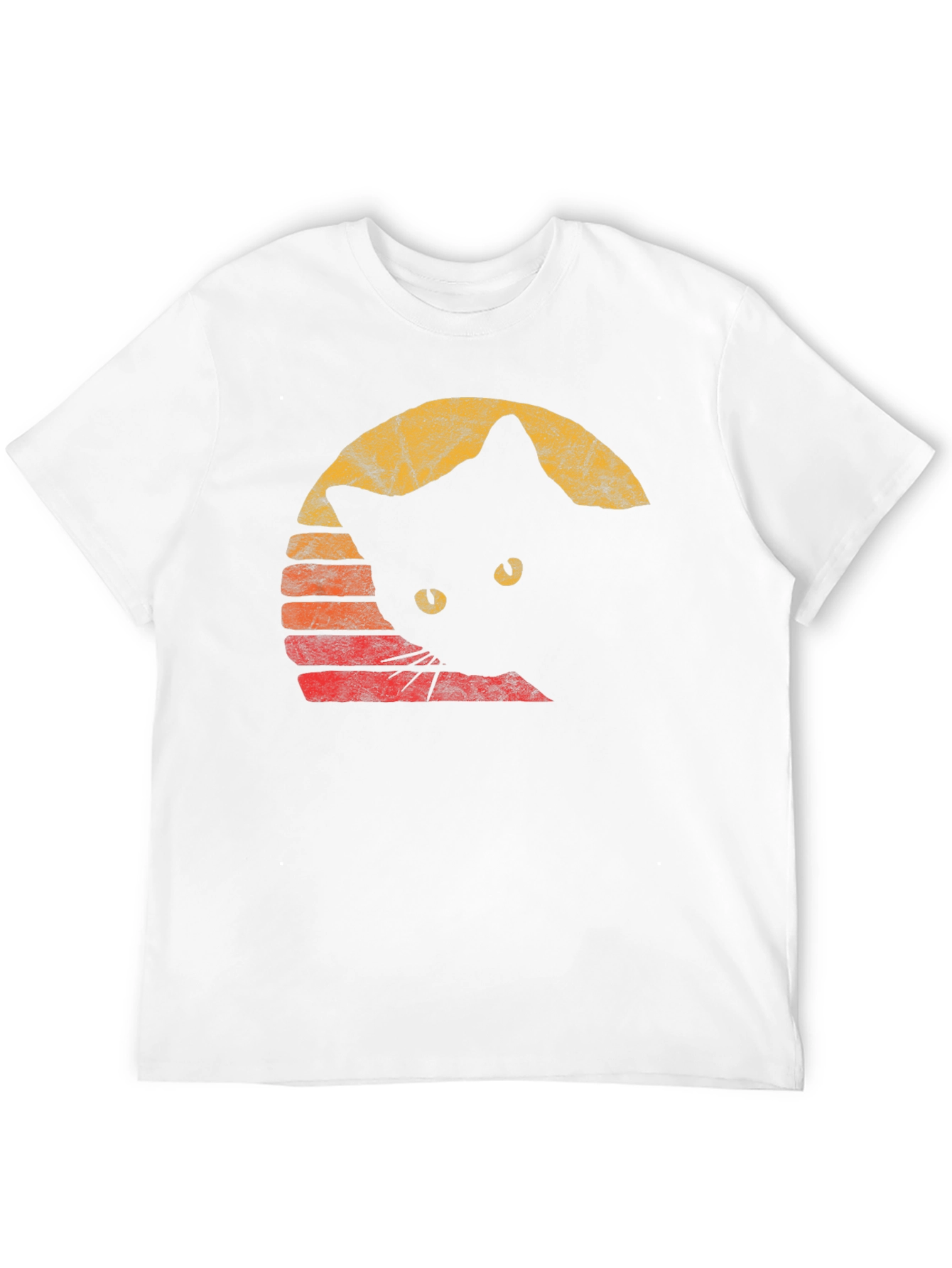 Retro Cat Graphic Tee - Black Cotton Comfort