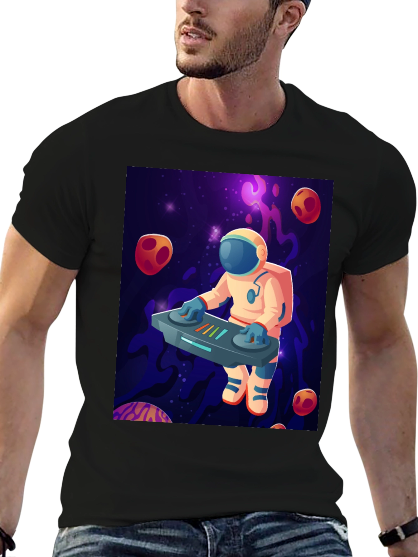 Astronaut DJ Graphic T-Shirt - Space Music Lover Tee