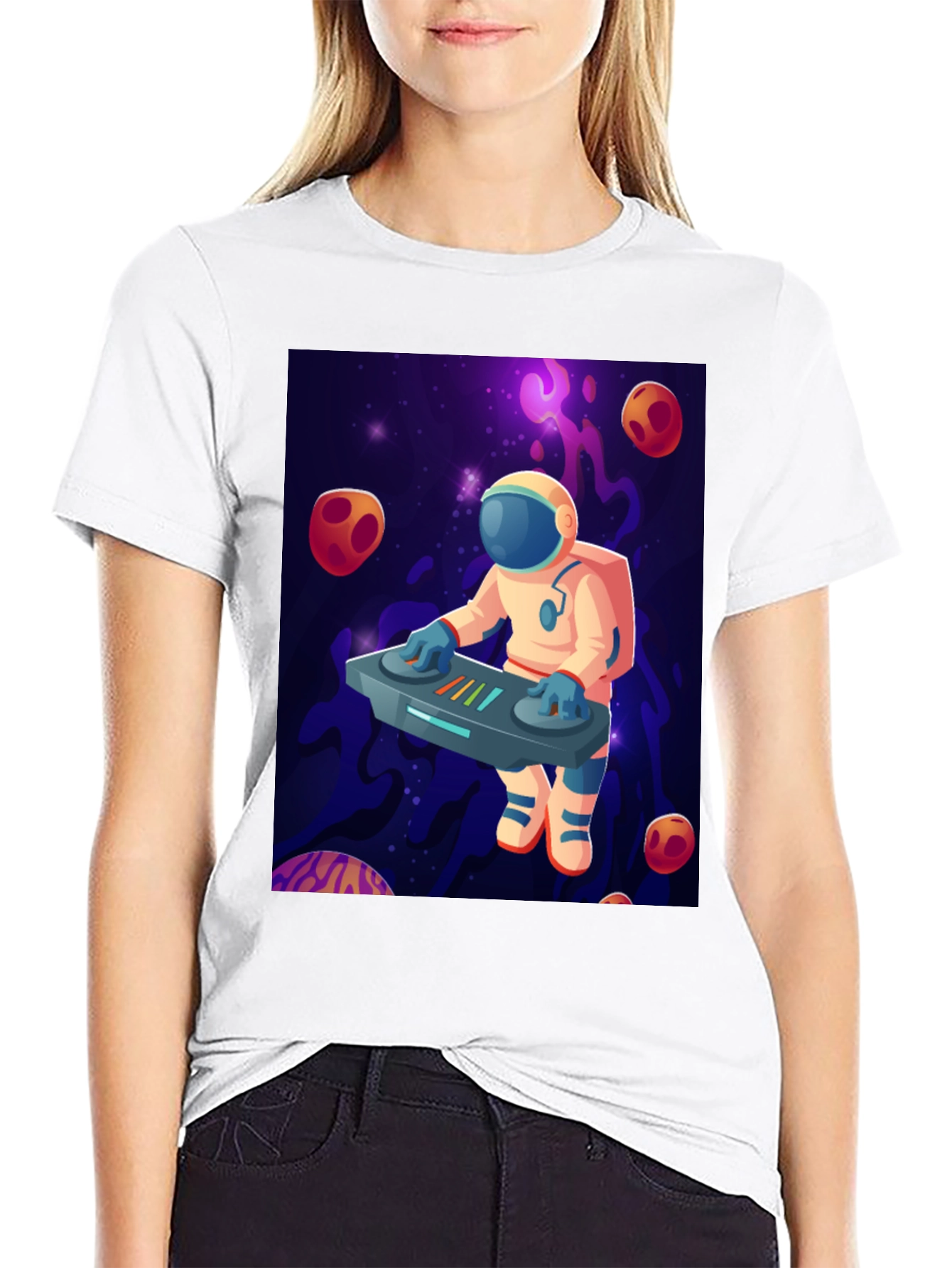 Astronaut DJ Graphic T-Shirt - Space Music Lover Tee