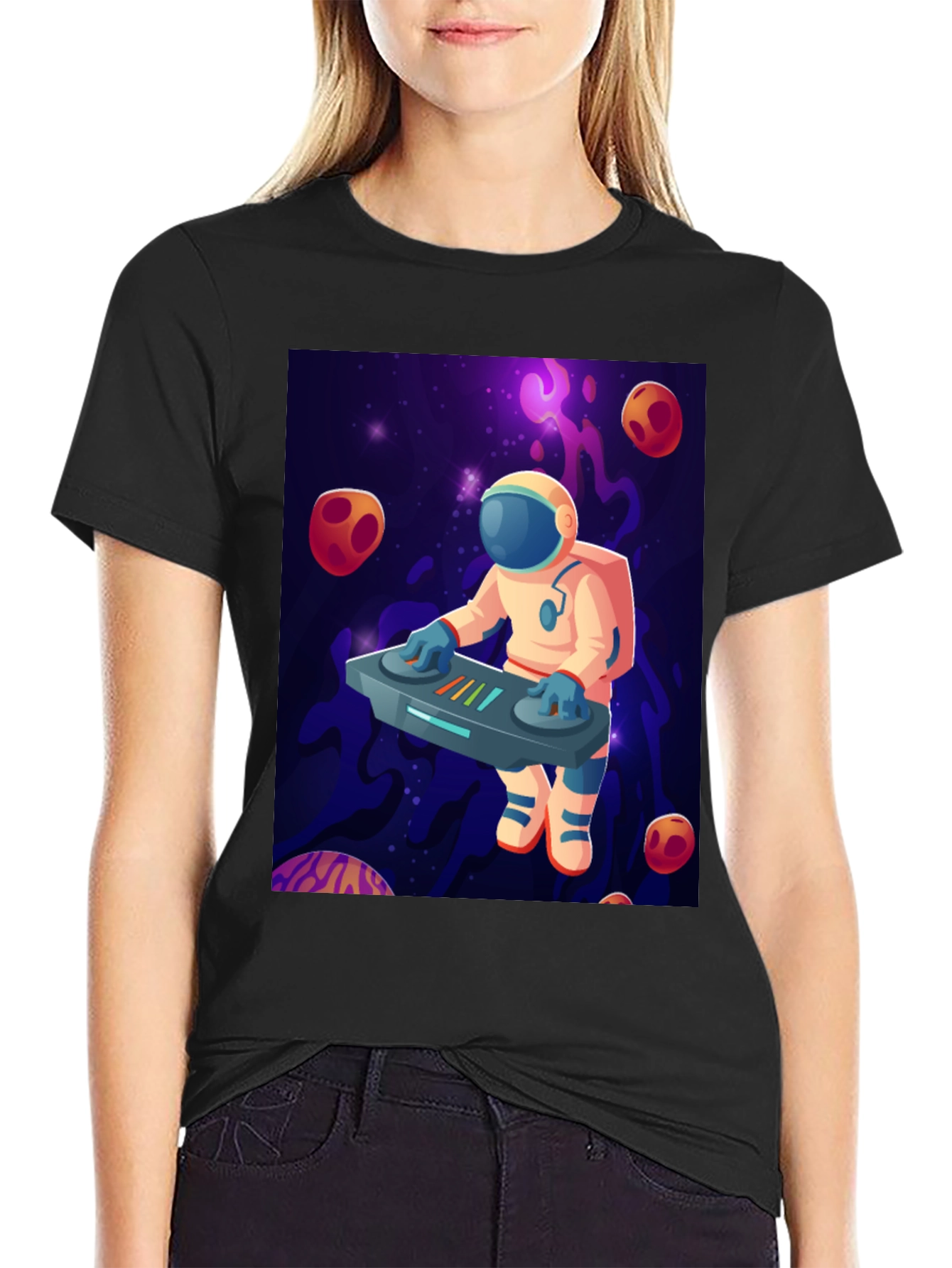 Astronaut DJ Graphic T-Shirt - Space Music Lover Tee