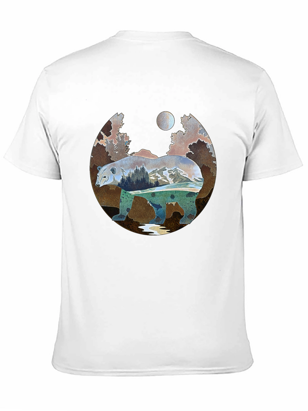 Nature Bear Graphic Tee - Black