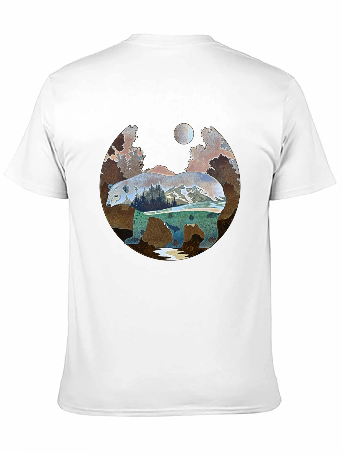 Nature Bear Graphic Tee - Black