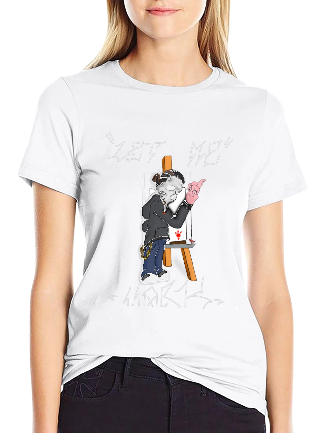 Let Me Work Black Graphic T-Shirt