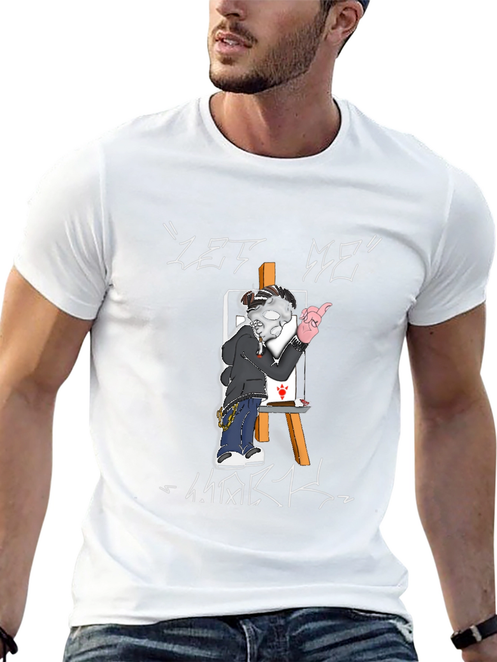 Let Me Work Black Graphic T-Shirt
