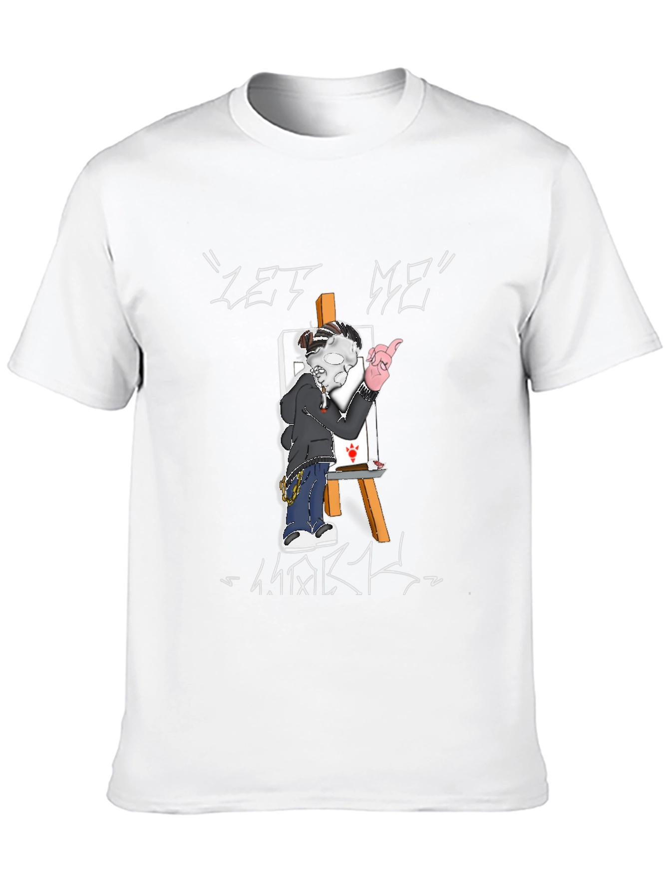 Let Me Work Black Graphic T-Shirt