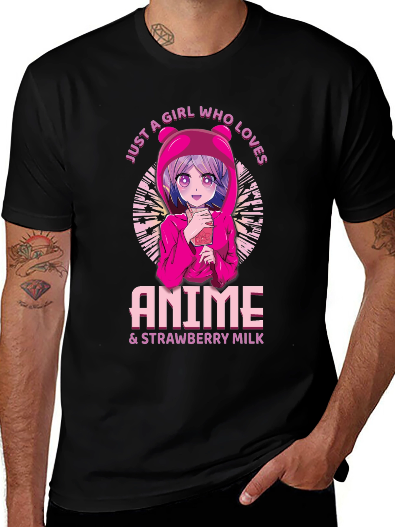 Anime & Strawberry Milk Graphic Tee