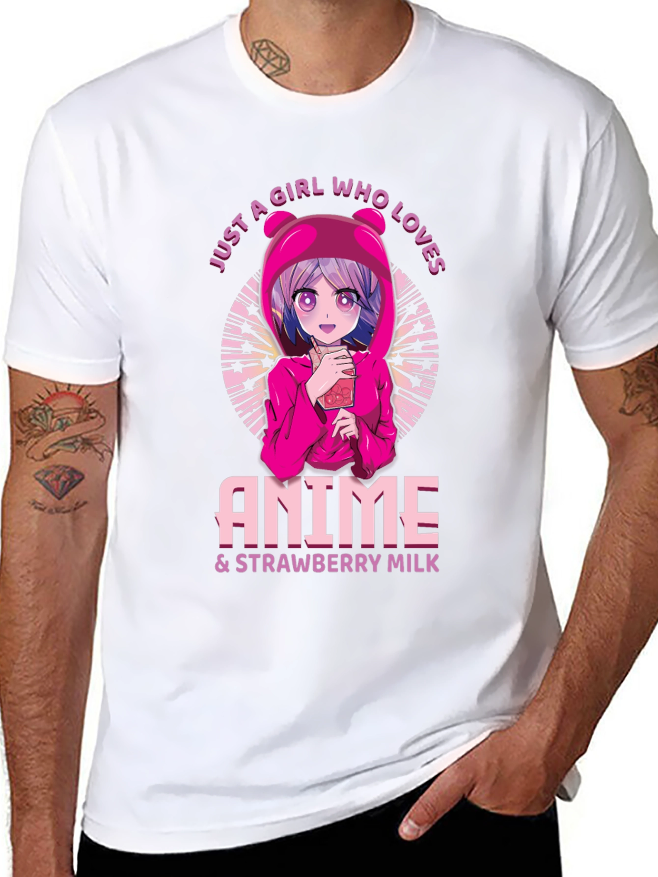 Anime & Strawberry Milk Graphic Tee