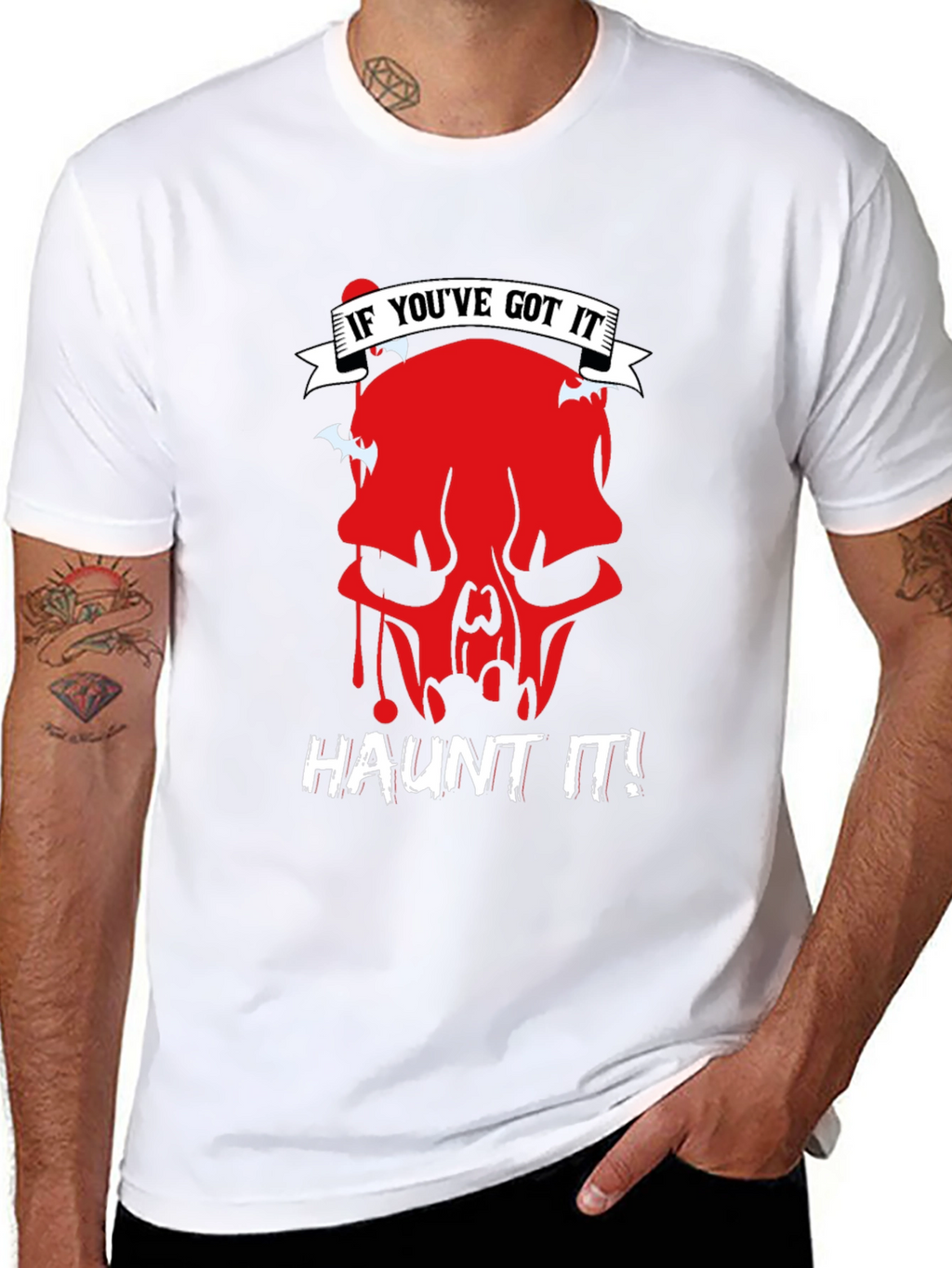 Haunt It Graphic Tee - Skull Halloween Shirt