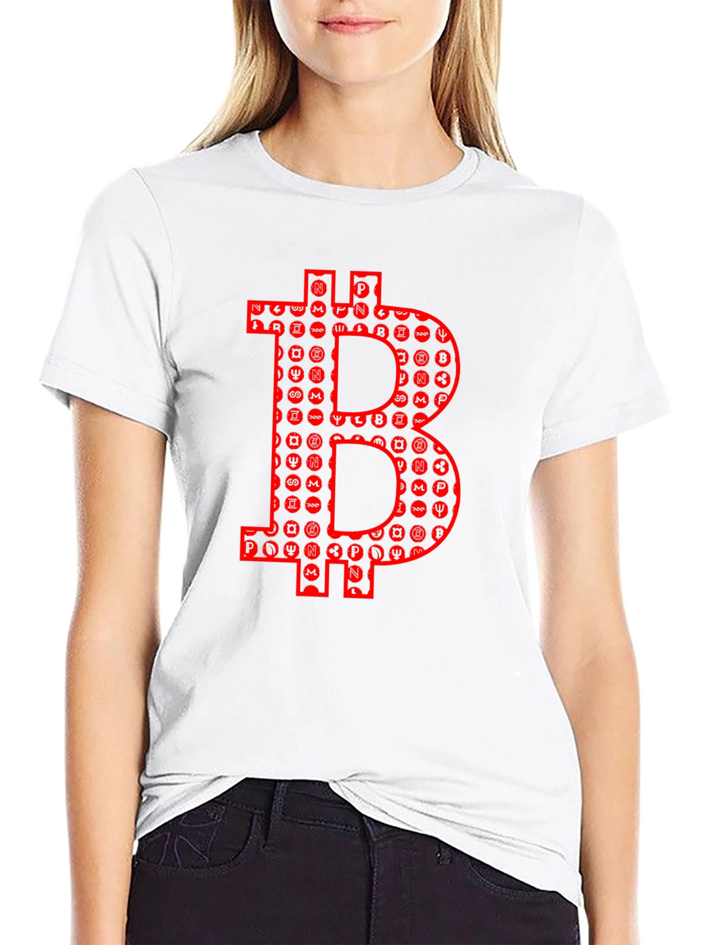Bitcoin Crypto T-Shirt - Red Bitcoin Symbol Design