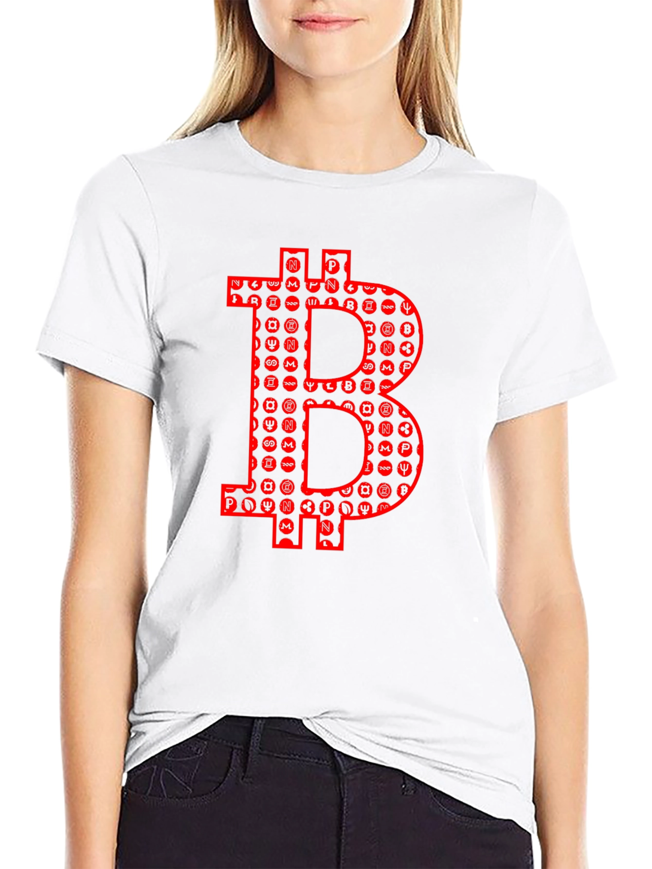 Bitcoin Crypto T-Shirt - Red Bitcoin Symbol Design