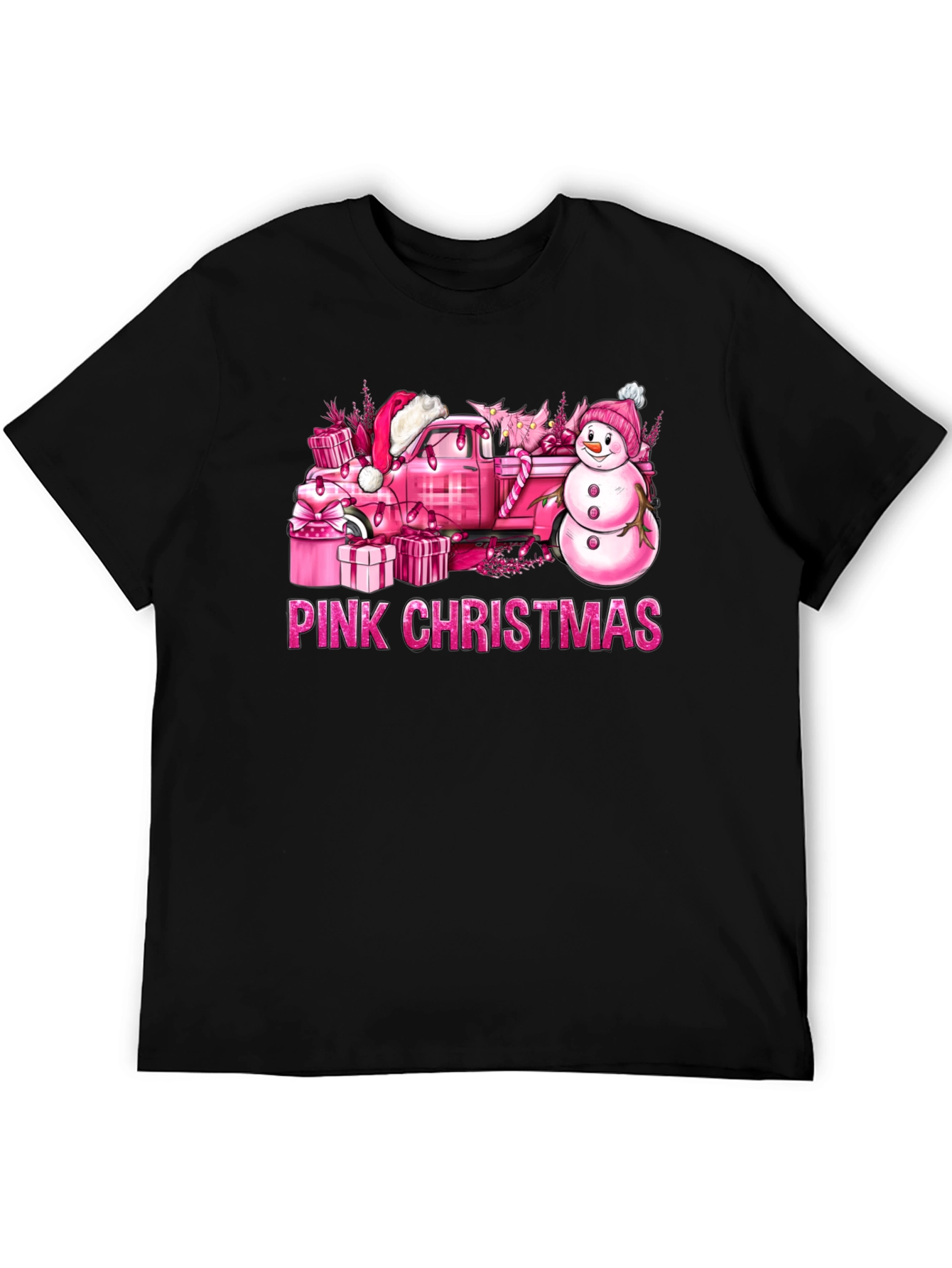 Pink Christmas Truck T-Shirt