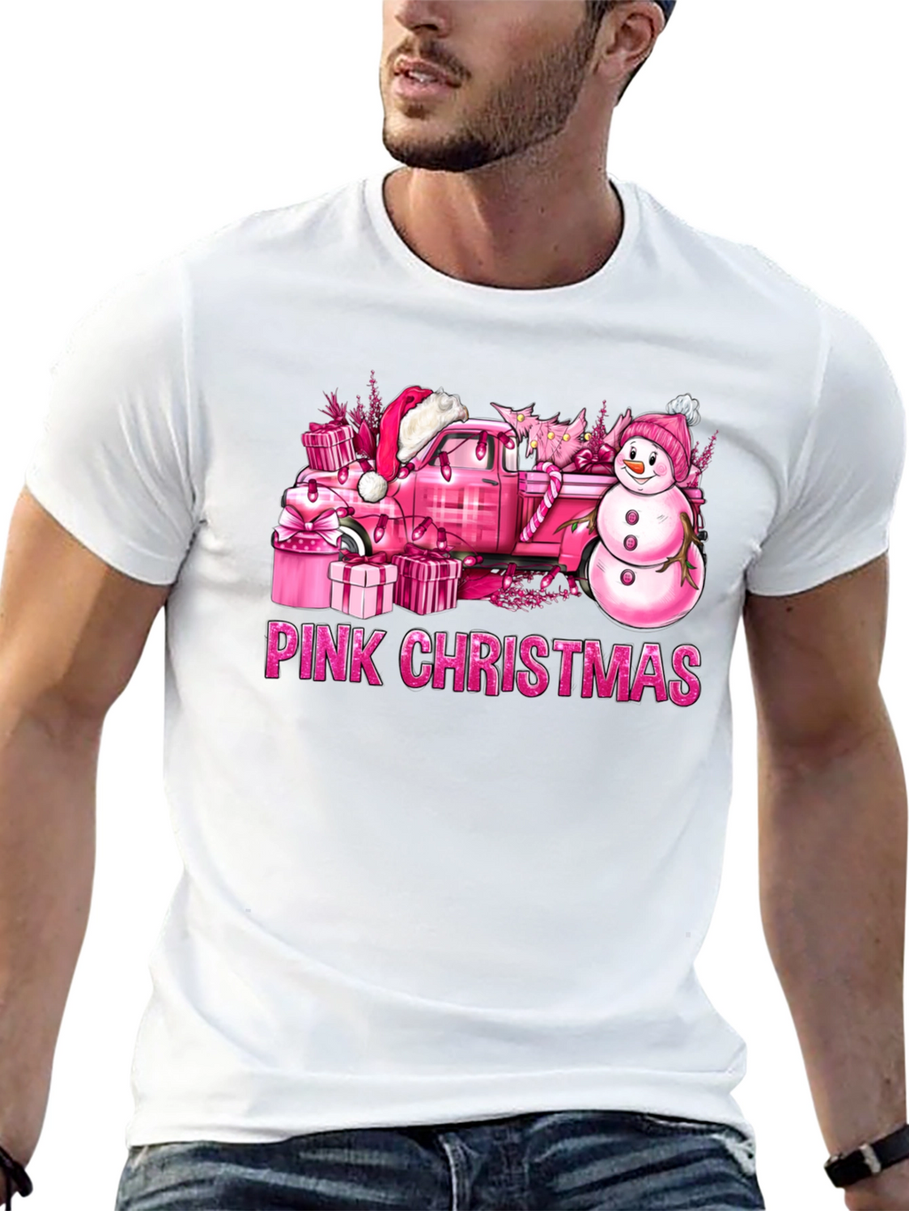 Pink Christmas Truck T-Shirt