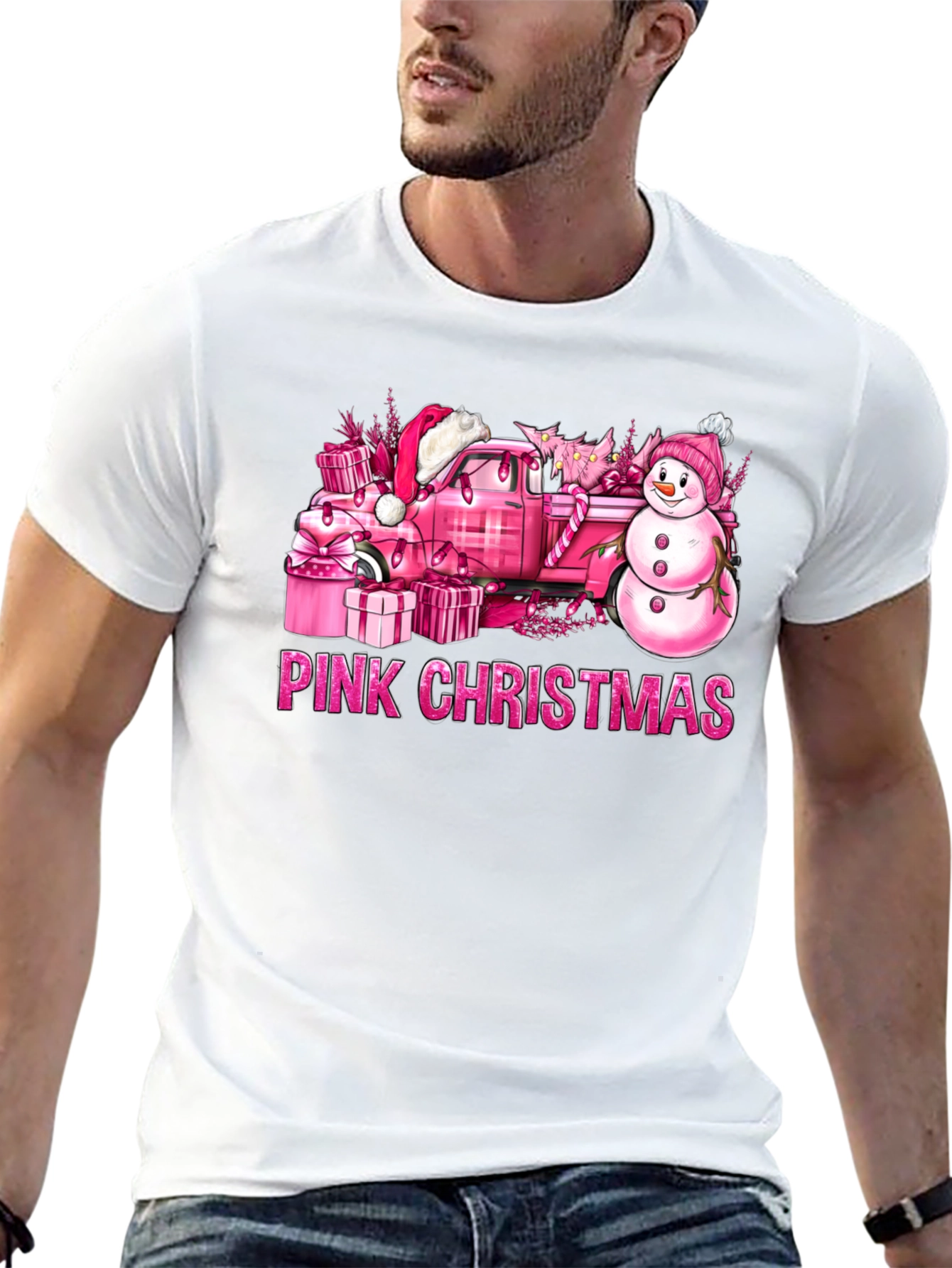 Pink Christmas Truck T-Shirt