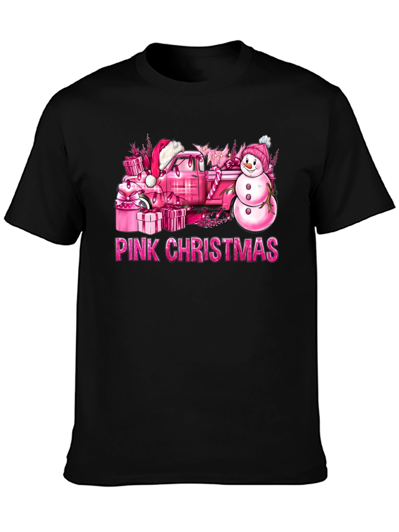 Pink Christmas Truck T-Shirt