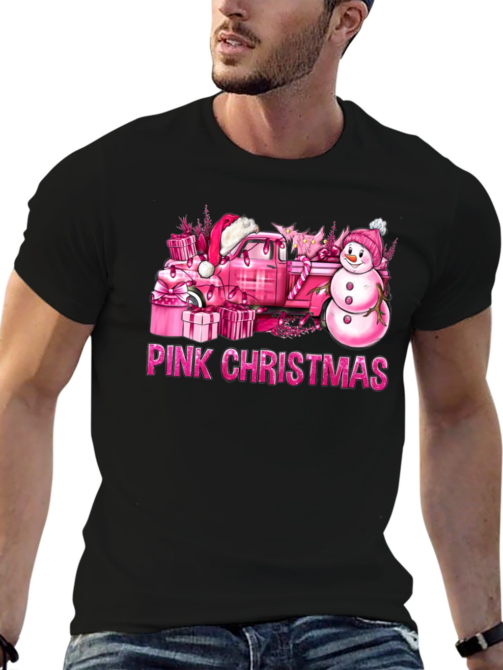 Pink Christmas Truck T-Shirt