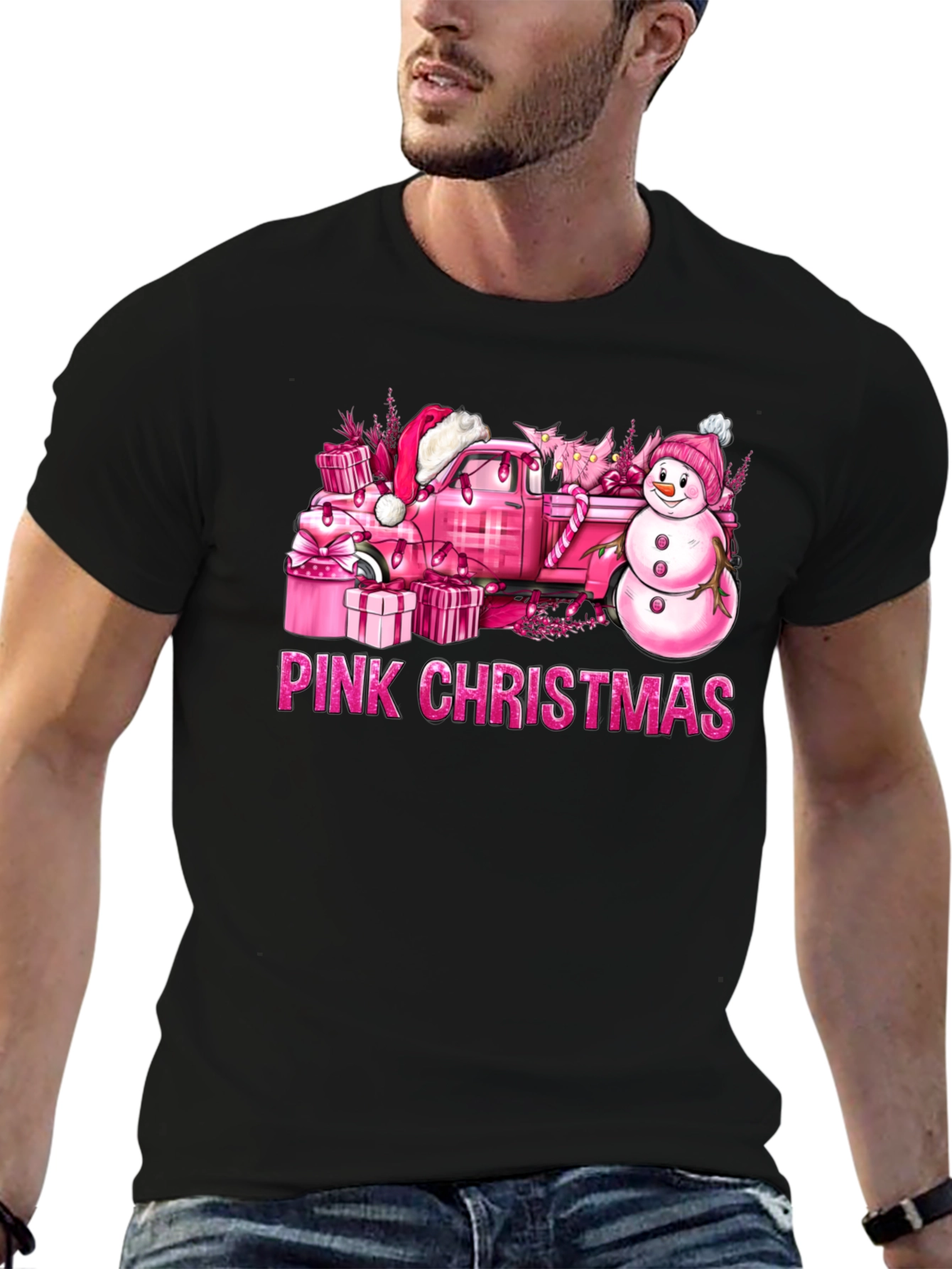 Pink Christmas Truck T-Shirt