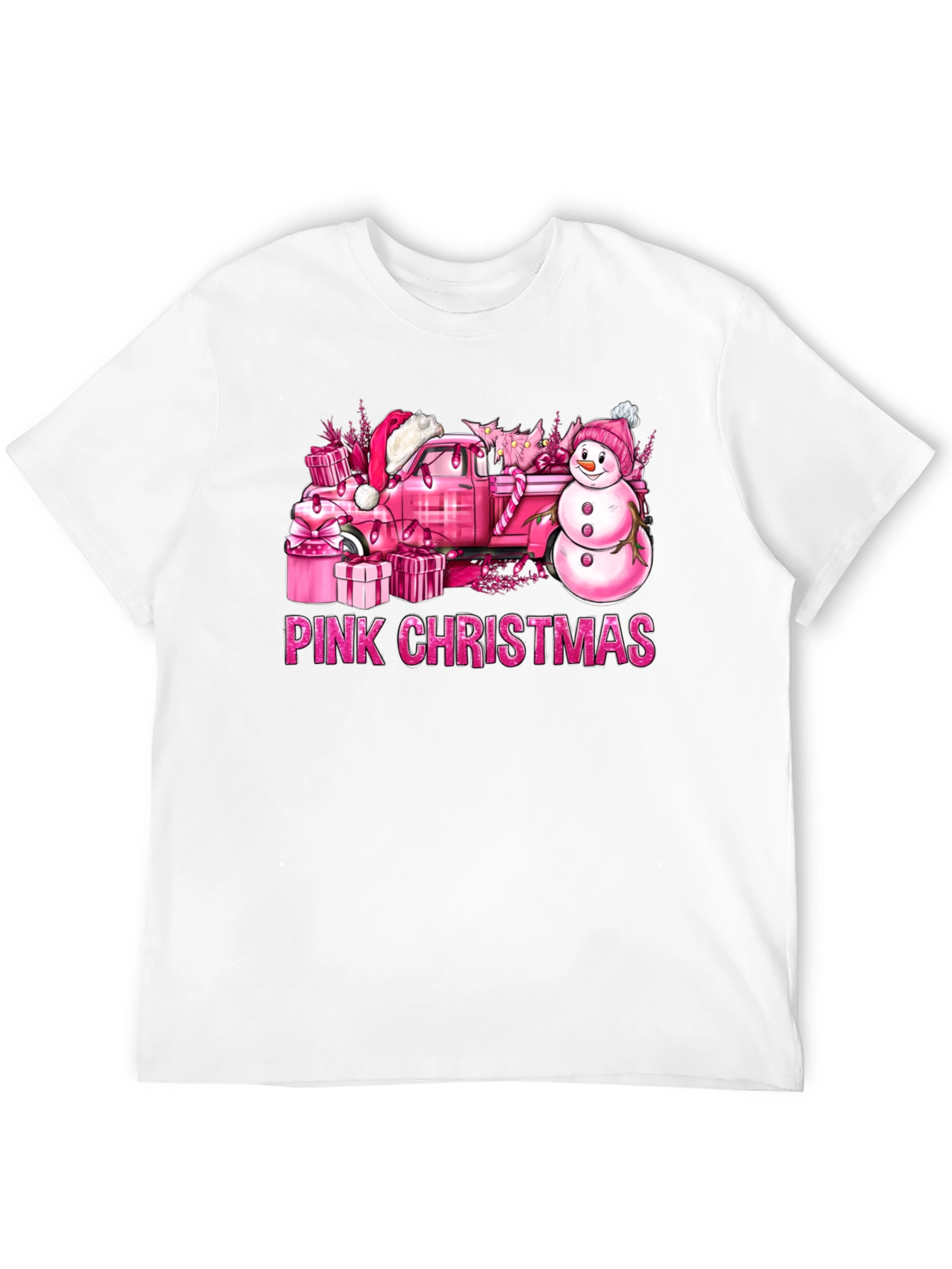 Pink Christmas Truck T-Shirt