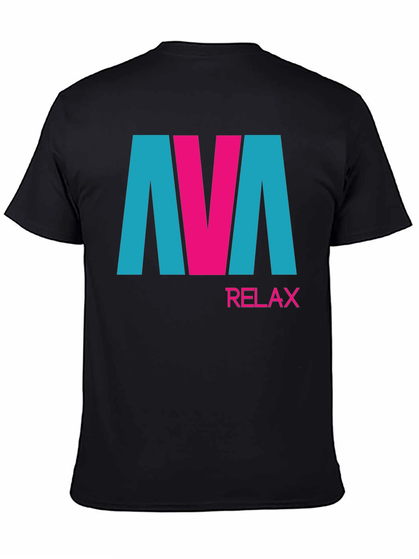 AVA Relax Graphic Tee - Black Cotton Blend T-Shirt