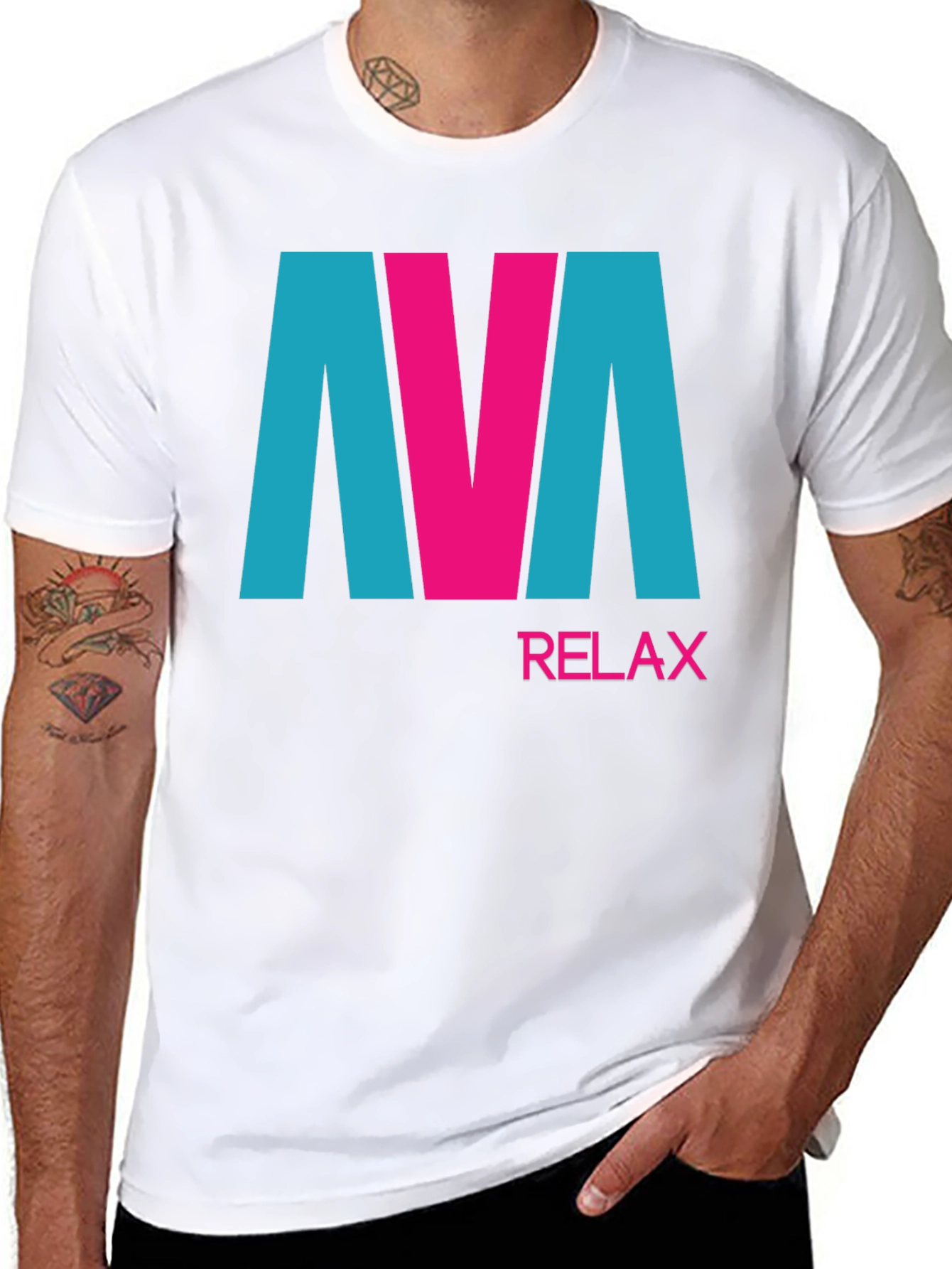 AVA Relax Graphic Tee - Black Cotton Blend T-Shirt