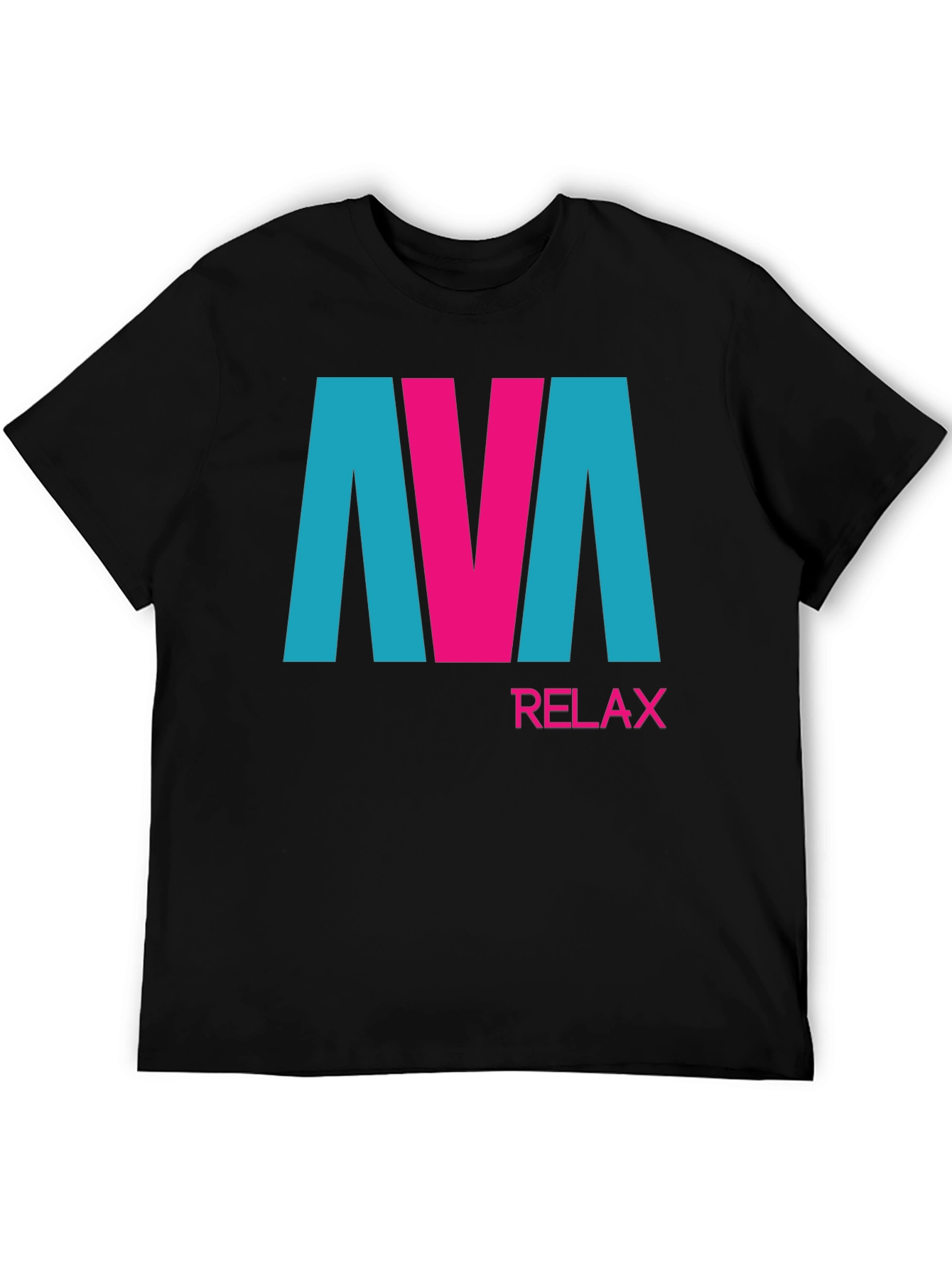AVA Relax Graphic Tee - Black Cotton Blend T-Shirt