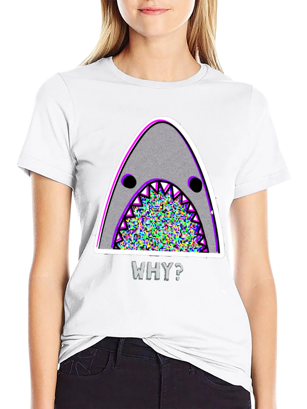 Mens Why? Shark Graphic T-Shirt