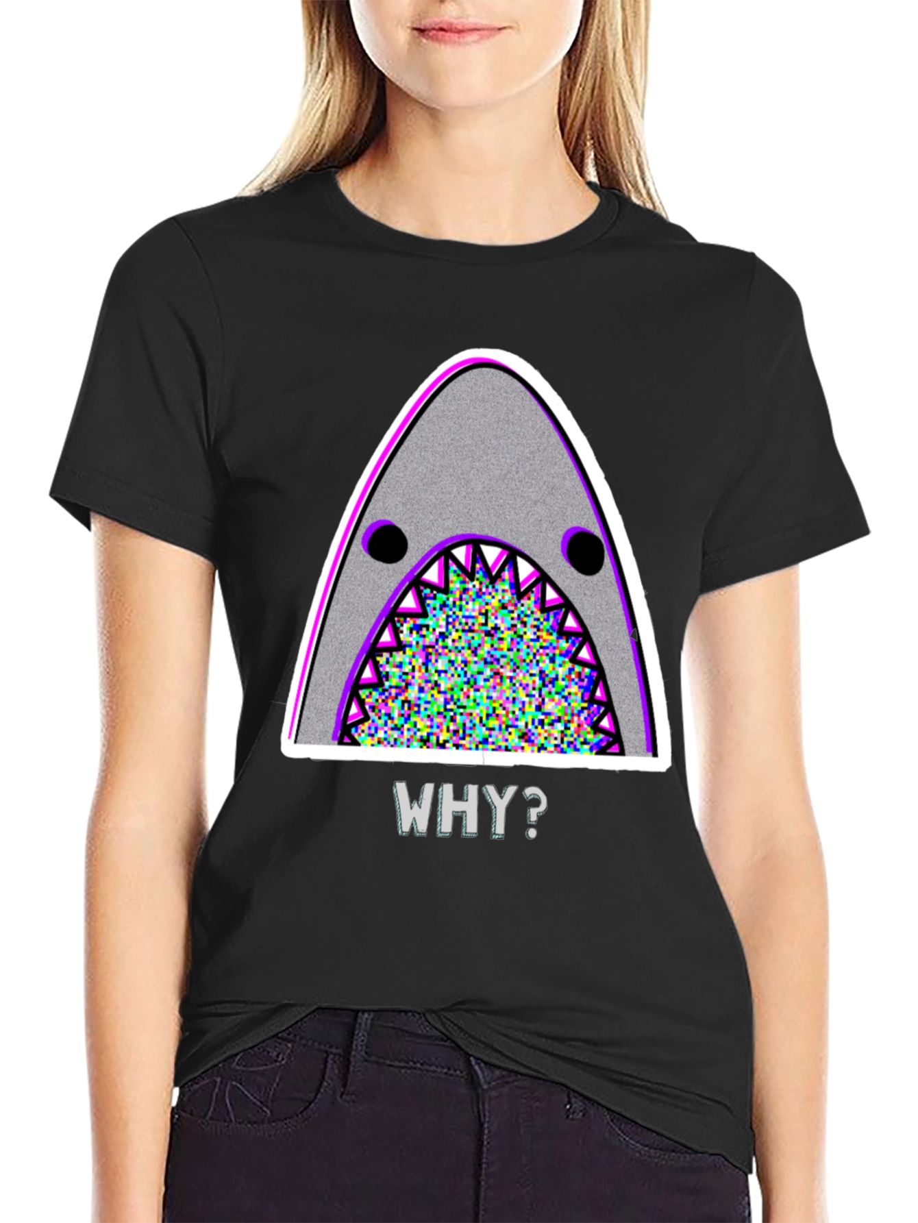 Mens Why? Shark Graphic T-Shirt