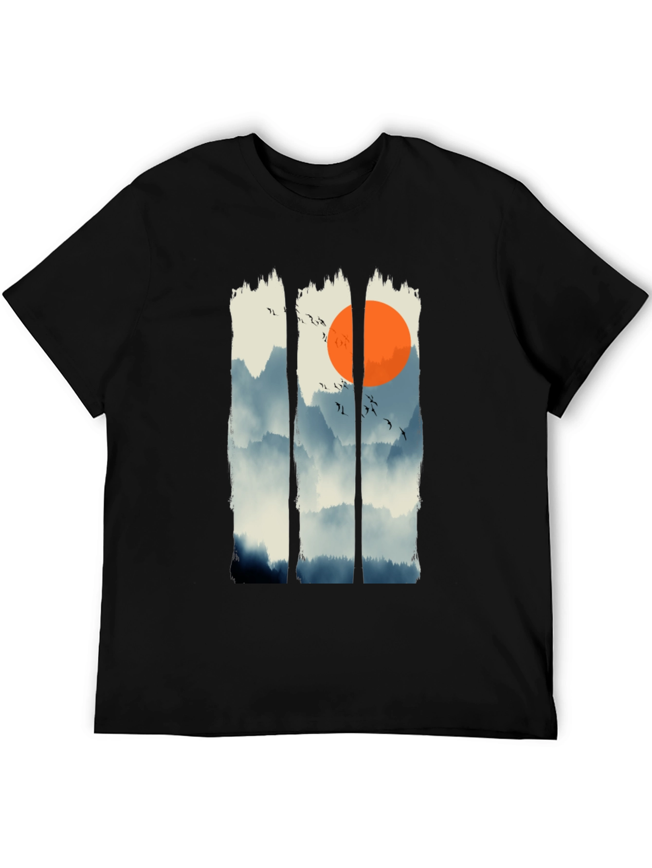 Zen Mountain Sunset Graphic Tee - Black