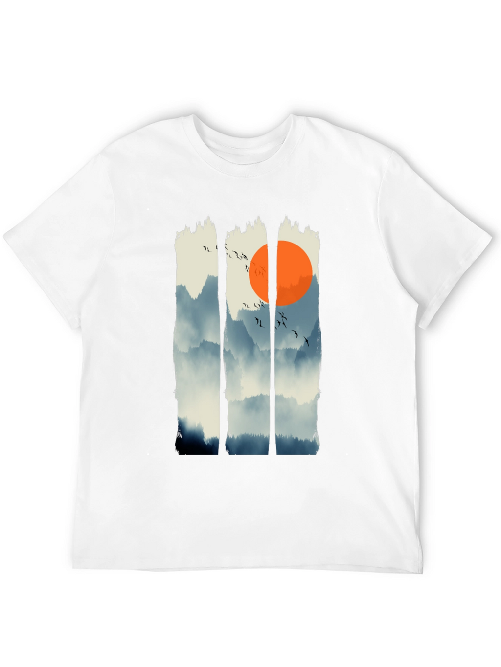Zen Mountain Sunset Graphic Tee - Black
