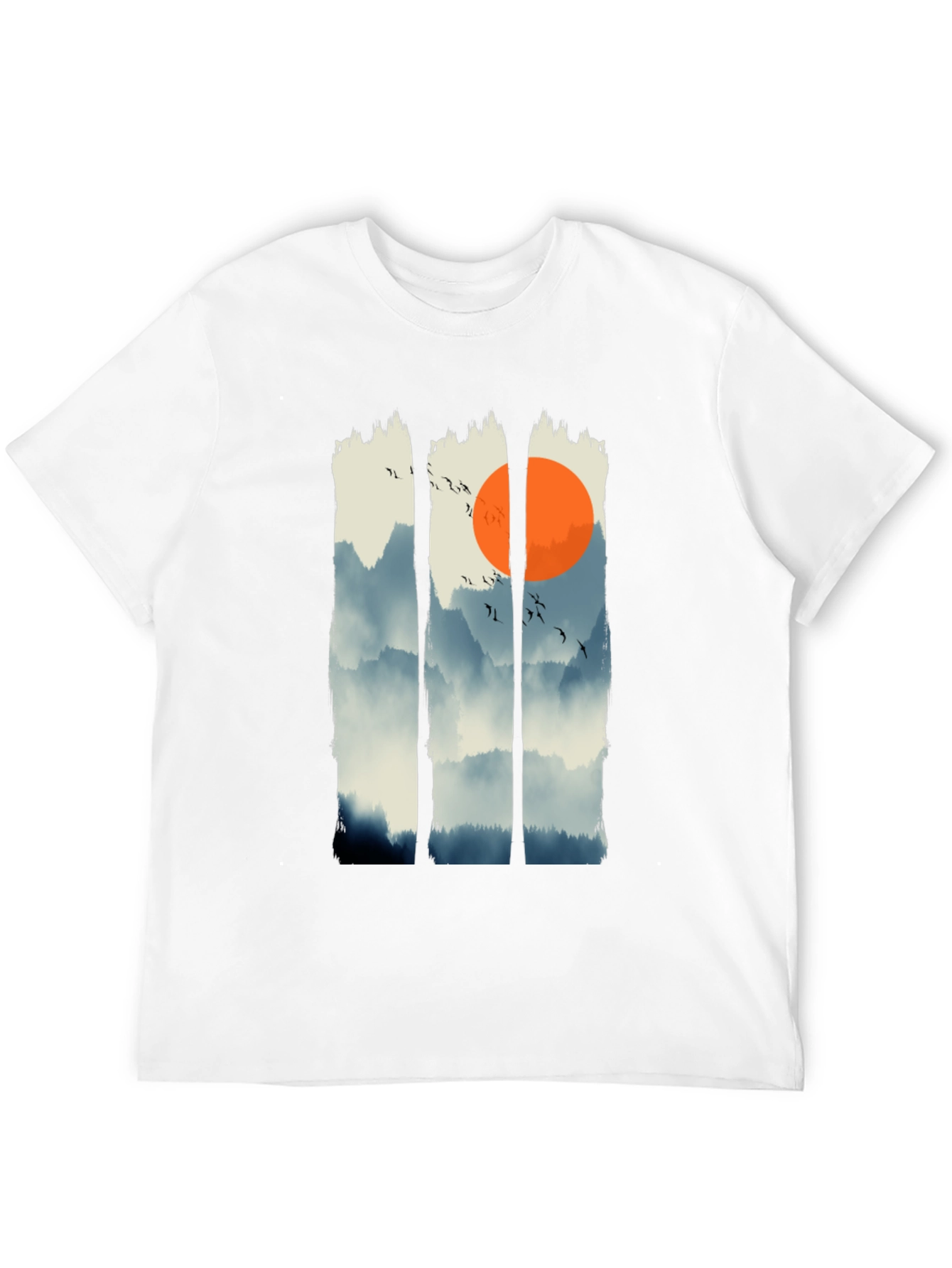Zen Mountain Sunset Graphic Tee - Black