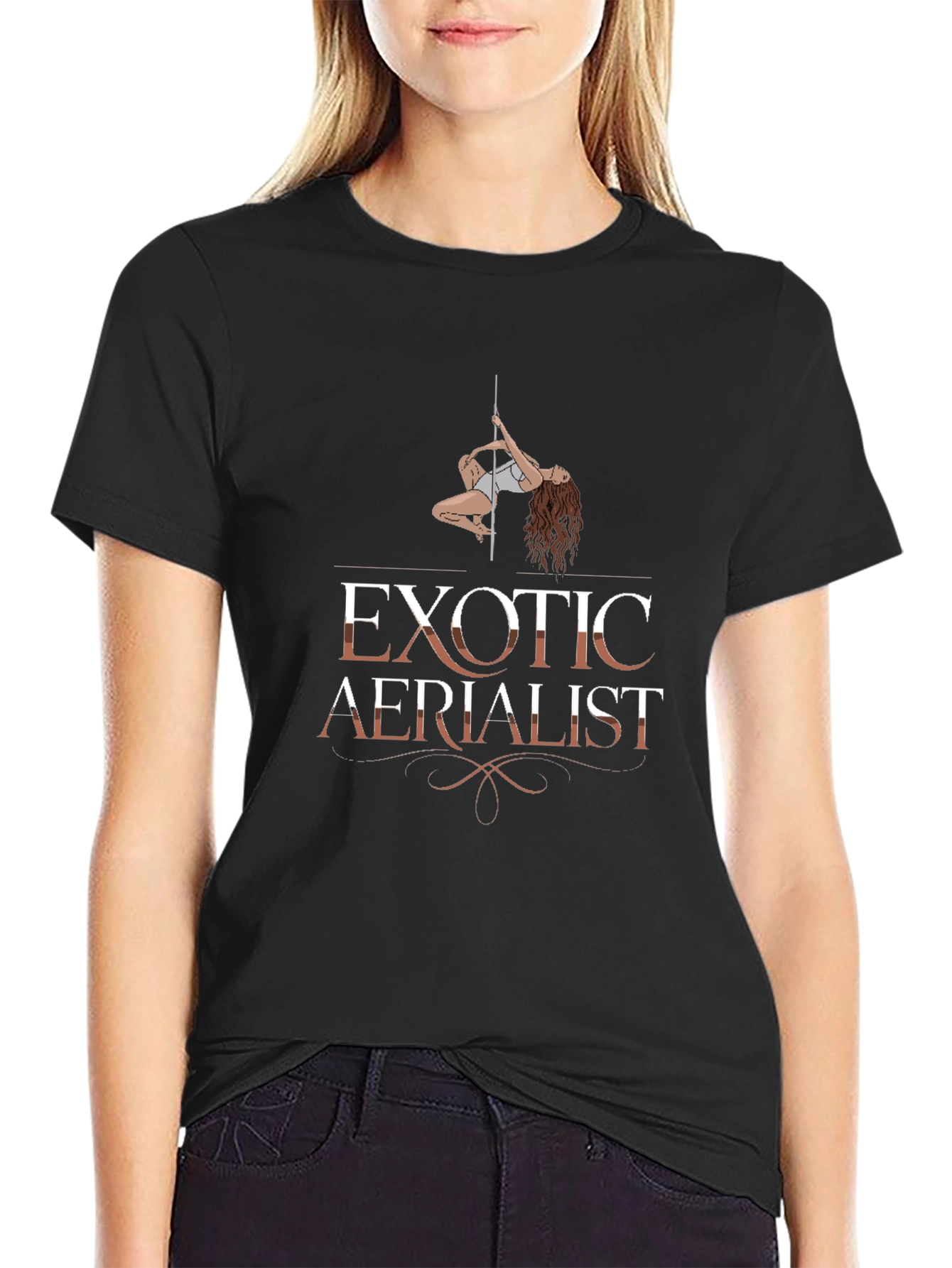 Exotic Aerialist Graphic T-Shirt Black