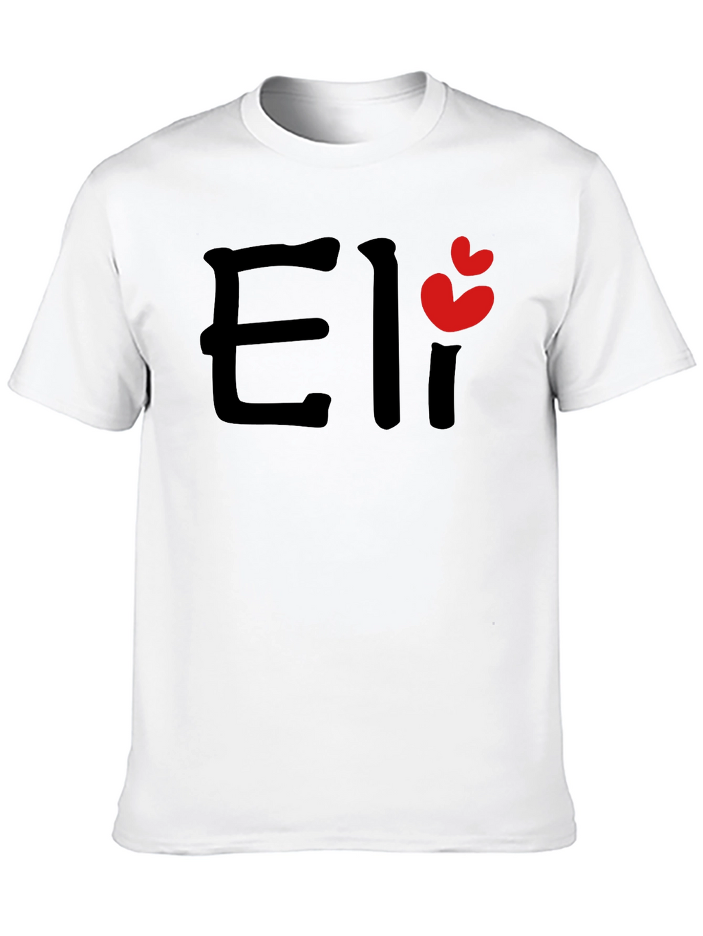 Eli Name Black T-Shirt with Heart Detail